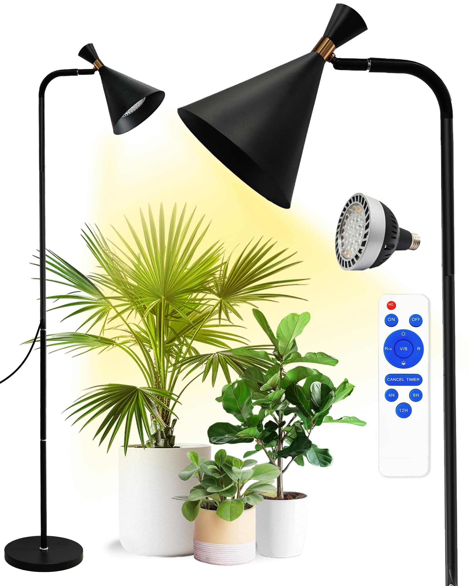 Standing Plant Grow Light, LED Growing Light Full Spectrum for Indoor Plants,4/8/12H Timer, Flow Grow Light for Tall Large Indoor Plants