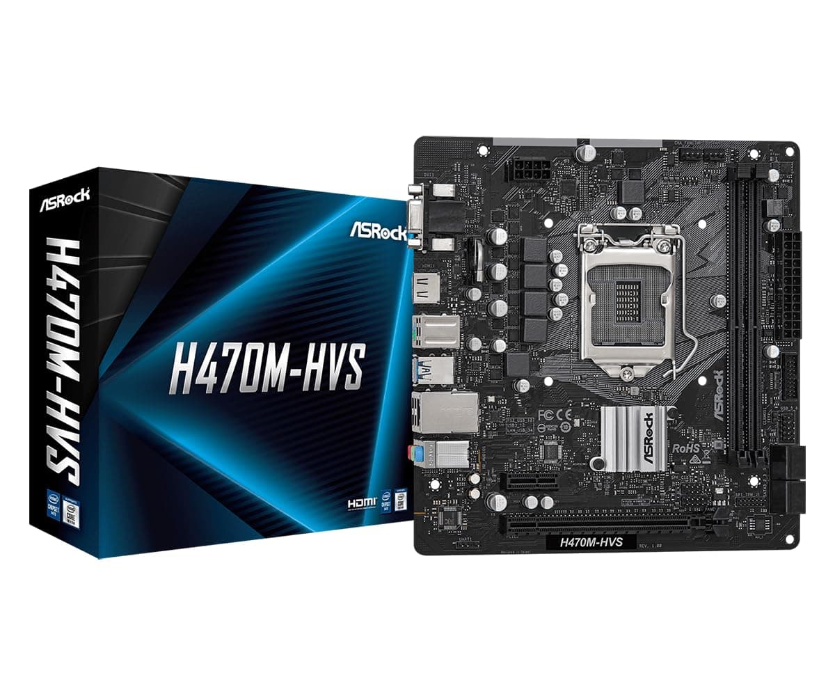 H470M-HVS Micro-ATX Motherboard: Intel 10th Gen LGA1200, DDR4 2933MHz, HDMI/D-Sub, 4X SATA3, 4X USB 3.2 Gen1, Realtek ALC897