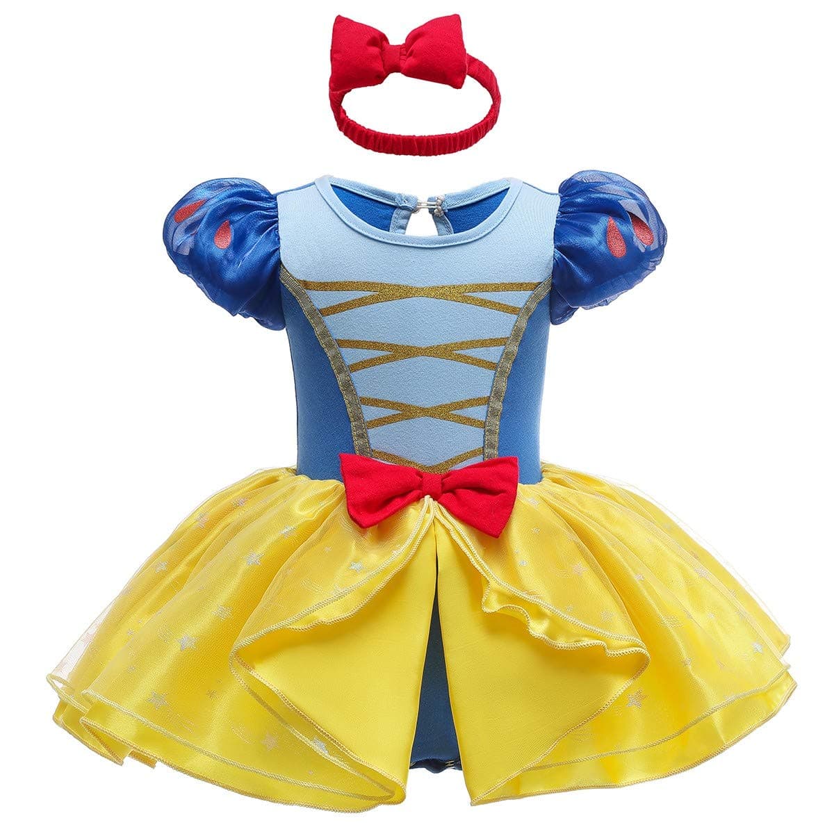 HIHCBFBaby Toddler Girls Christmas Snow White Costume Halloween Princess Birthday Party Cotton Romper Tutu Dress w/Headband