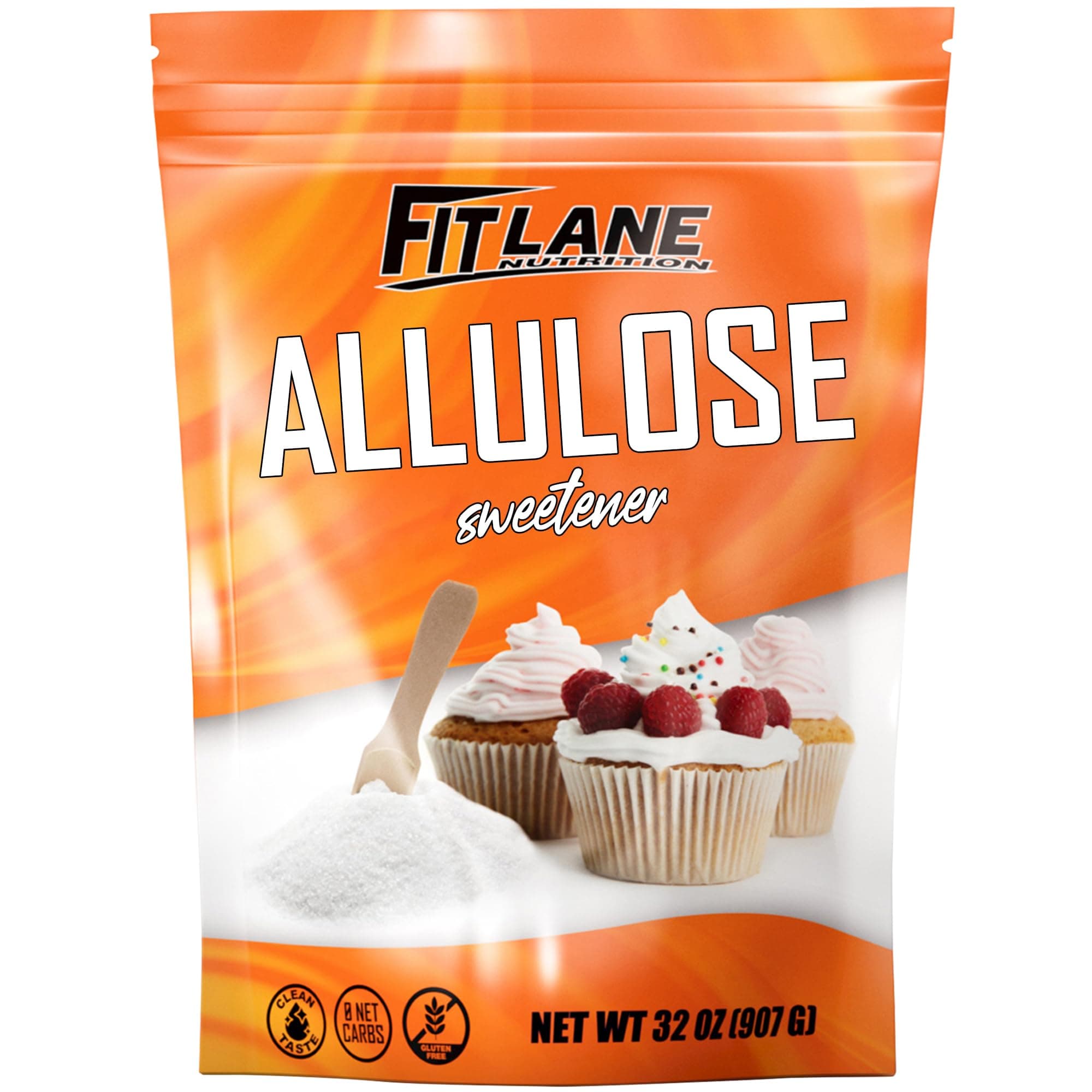 Allulose Sweetener 2 LBS - Pure Low Calorie Zero Net Carb Powder - Natural Keto Sugar Substitute With No Aftertaste - Perfect for Baking and Sweetening Your Favorite Foods - By Fit Lane Nutrition