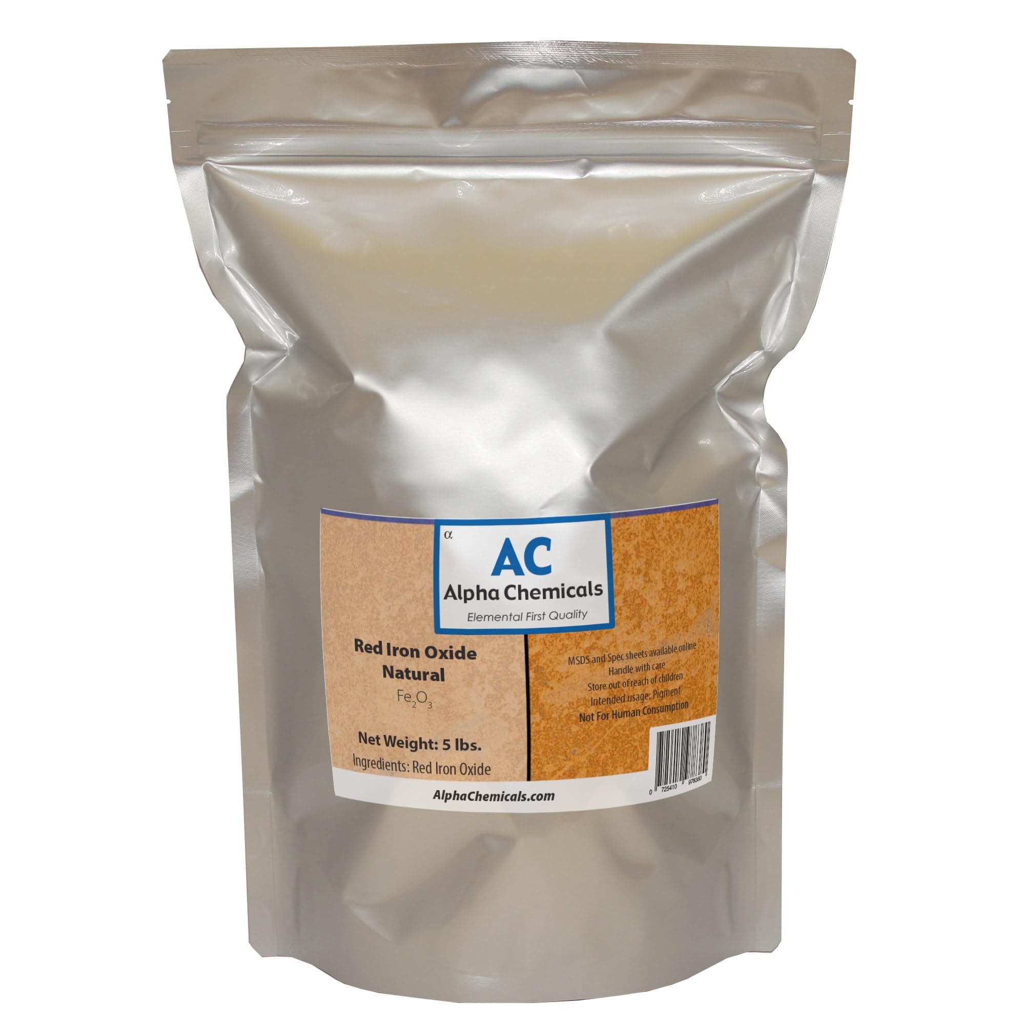 Alpha Chemicals AZZUTORK Red Iron Oxide - Fe2O3 - Natural - 5 Pounds