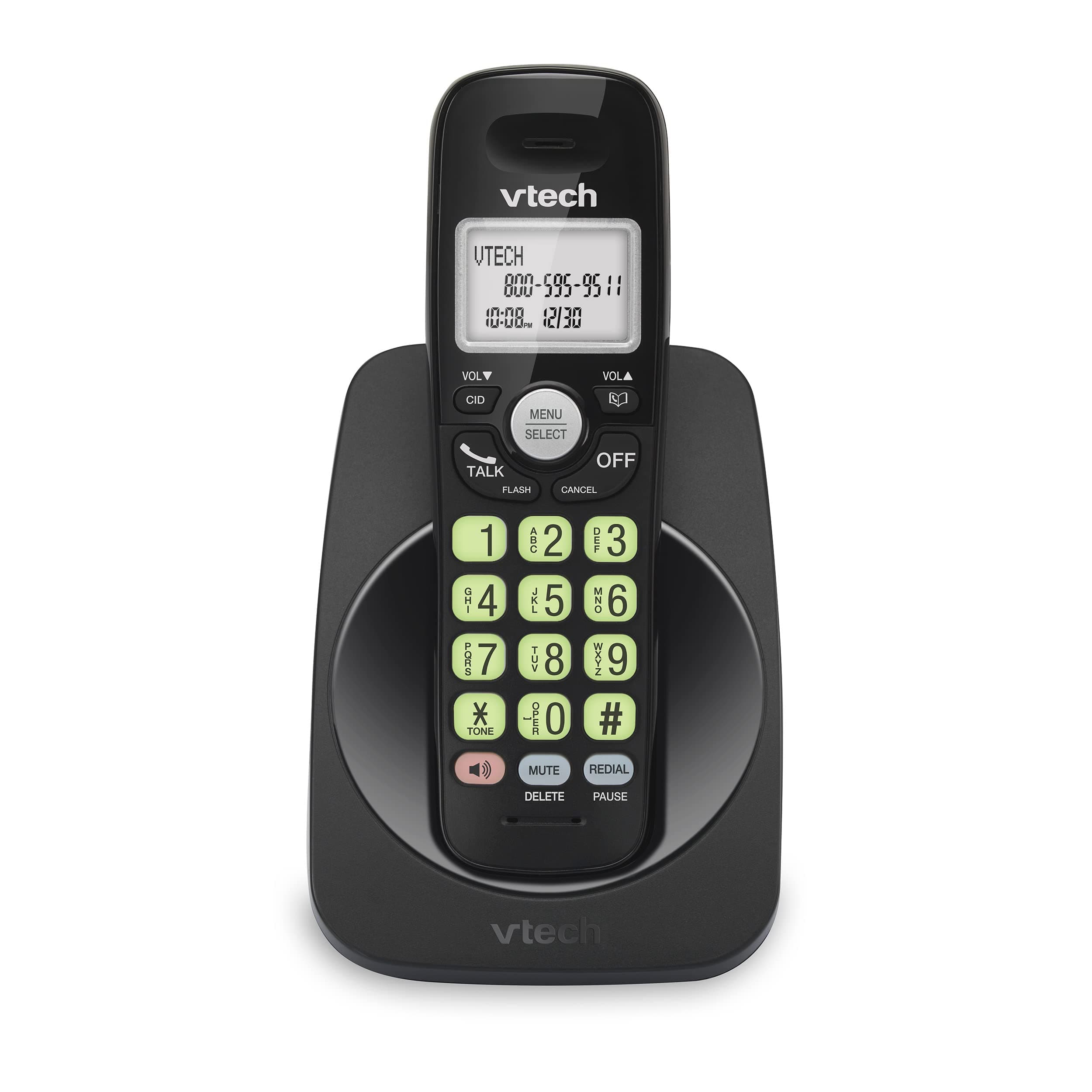 VTech DECT 6.0 Cordless Phone - Blue Display, Big Buttons, Full Duplex, Caller ID, Easy Wall Mount, 1000ft Range