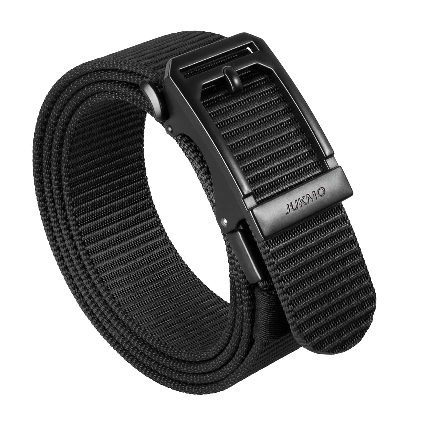Men's Ratchet Tactical Belt, 1.5" Nylon Web Work Belt with Automatic Slide Buckle, Adjustable Trim to Fit