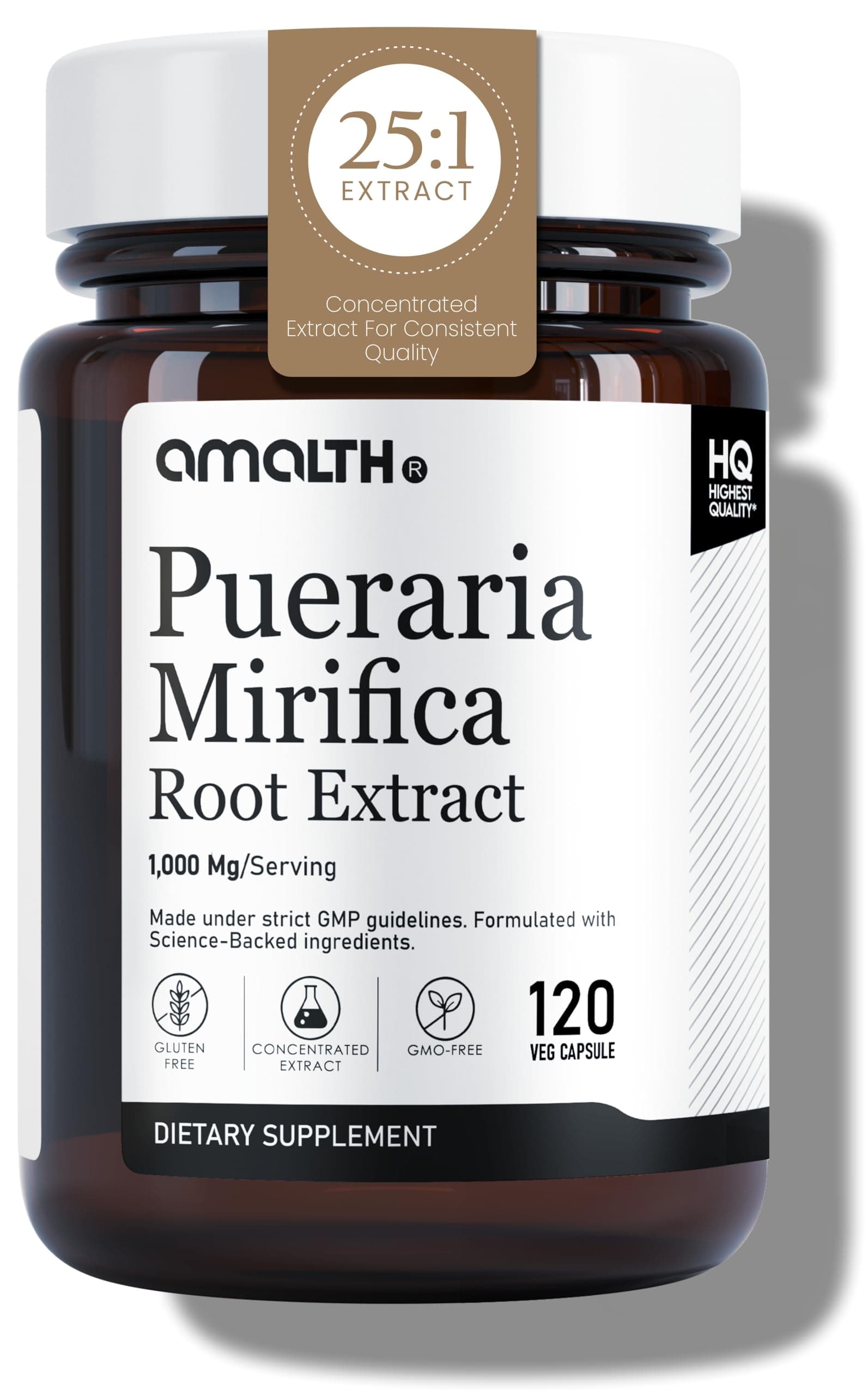 Amalth Pueraria Mirifica Extract 10000mg Strength-90 Veg Capsules Supports Women Wellness Naturally
