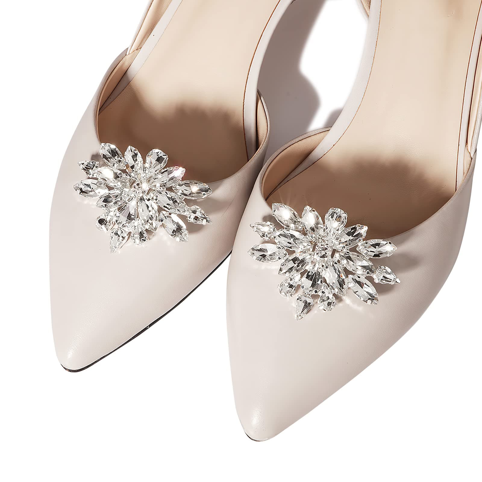 2 Pcs Shoe Clips Charms for Women, Fashionable and Beautiful Crystal Rhinestone Shoe Decoration, Bridal Wedding Prom Party High Heels Accessories
