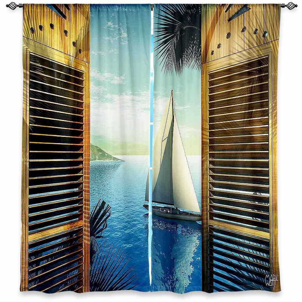 Window Curtains Unlined from DiaNoche Designs Unique, Decorative, Funky, Cool by Mark Watts Set Sail