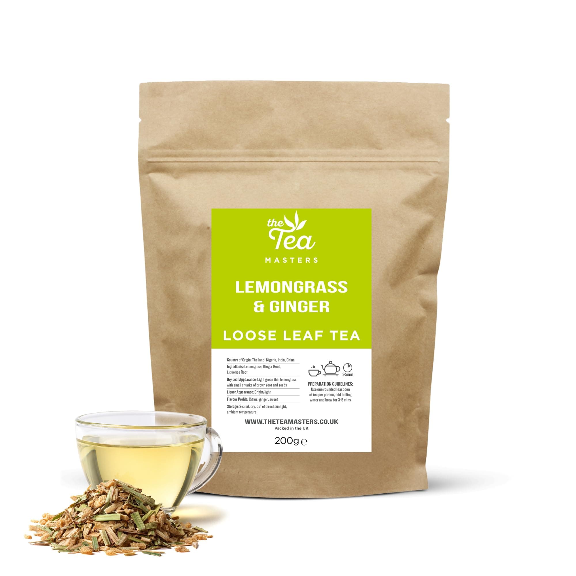 The Tea Masters Loose Leaf Tea - Lemongrass and Ginger (1x200g)