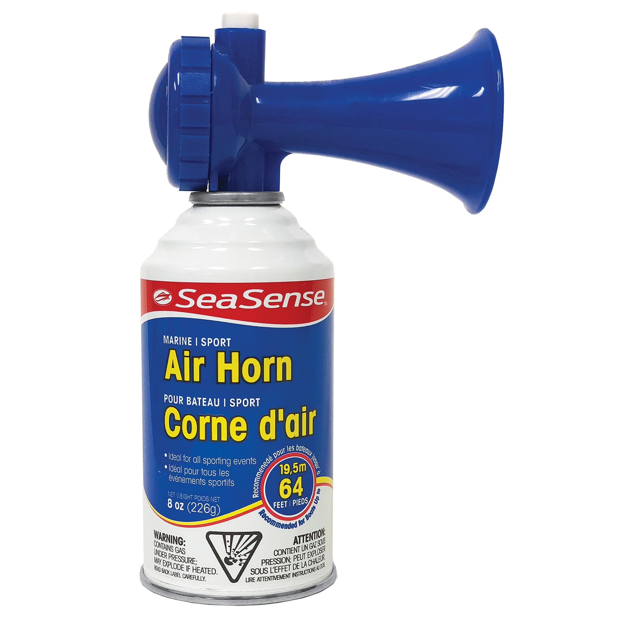 Air Horn – Jumbo Size (8 oz), 127 dB – Loud 1 Mile Range, Meets EPA & USCG Standards – Great for Boat & Marine Safety, Ideal for Sporting Events Such as Football & Soccer