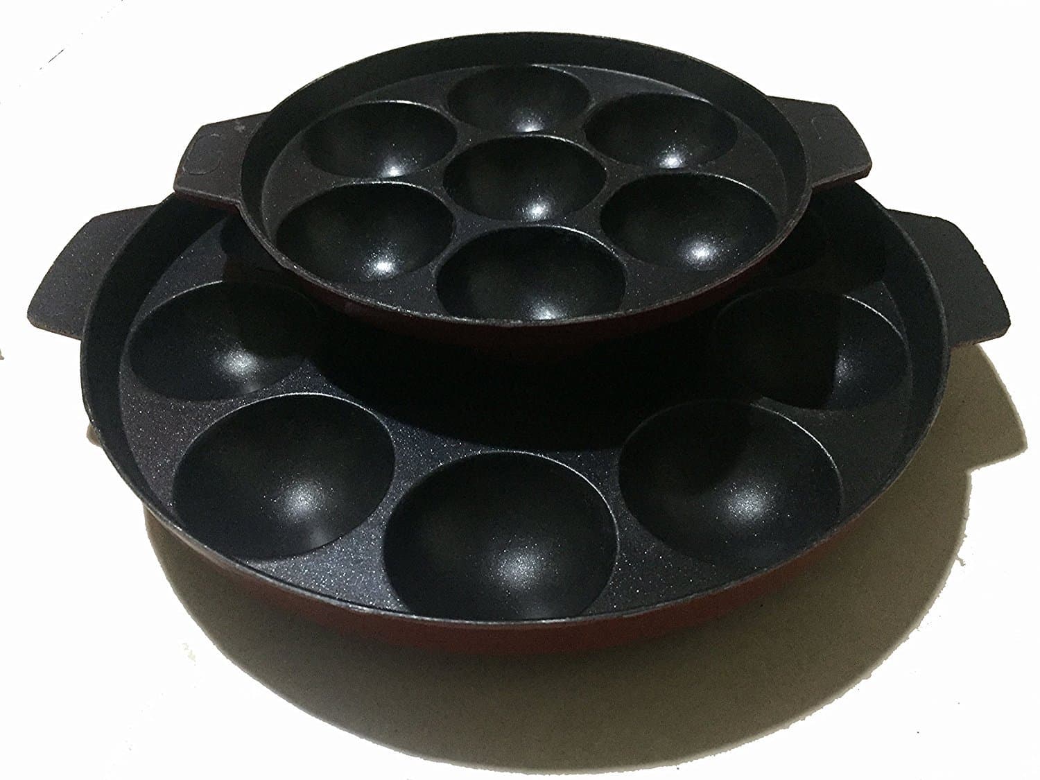 Sahishnu Online And Marketing Non Stick Appam Patra, Appam Maker Set of 2, 12 Pits and 7 Pits Appam Maker