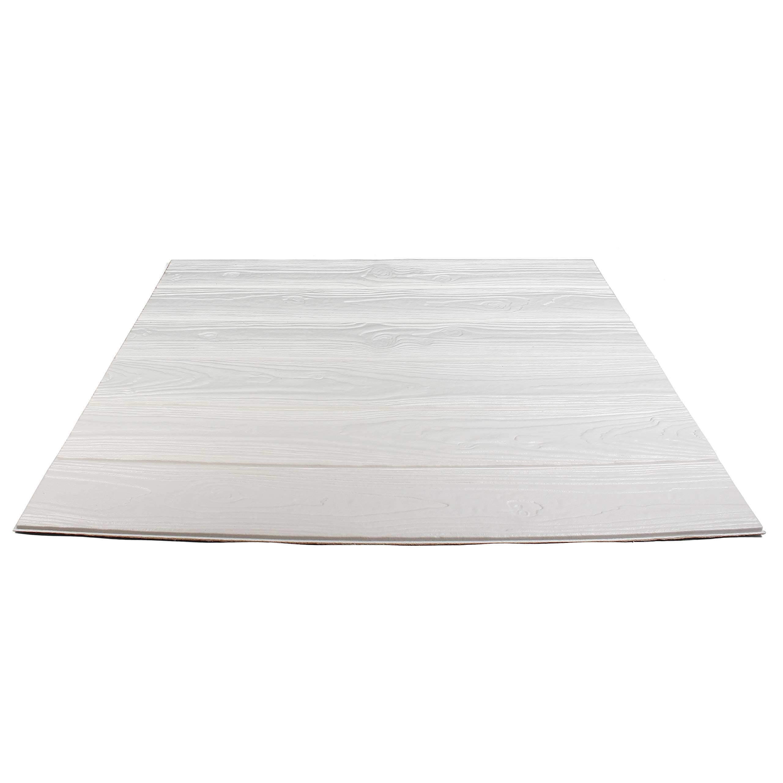 Craft Faux Brick Wall Panels - Peel and Stick Foam Brick - 3D Wall Panels for Fake Brick Wall - Self Adhesive Brick Wall Panels - 3D Brick Wallpaper (10 Pack, Wood - White)