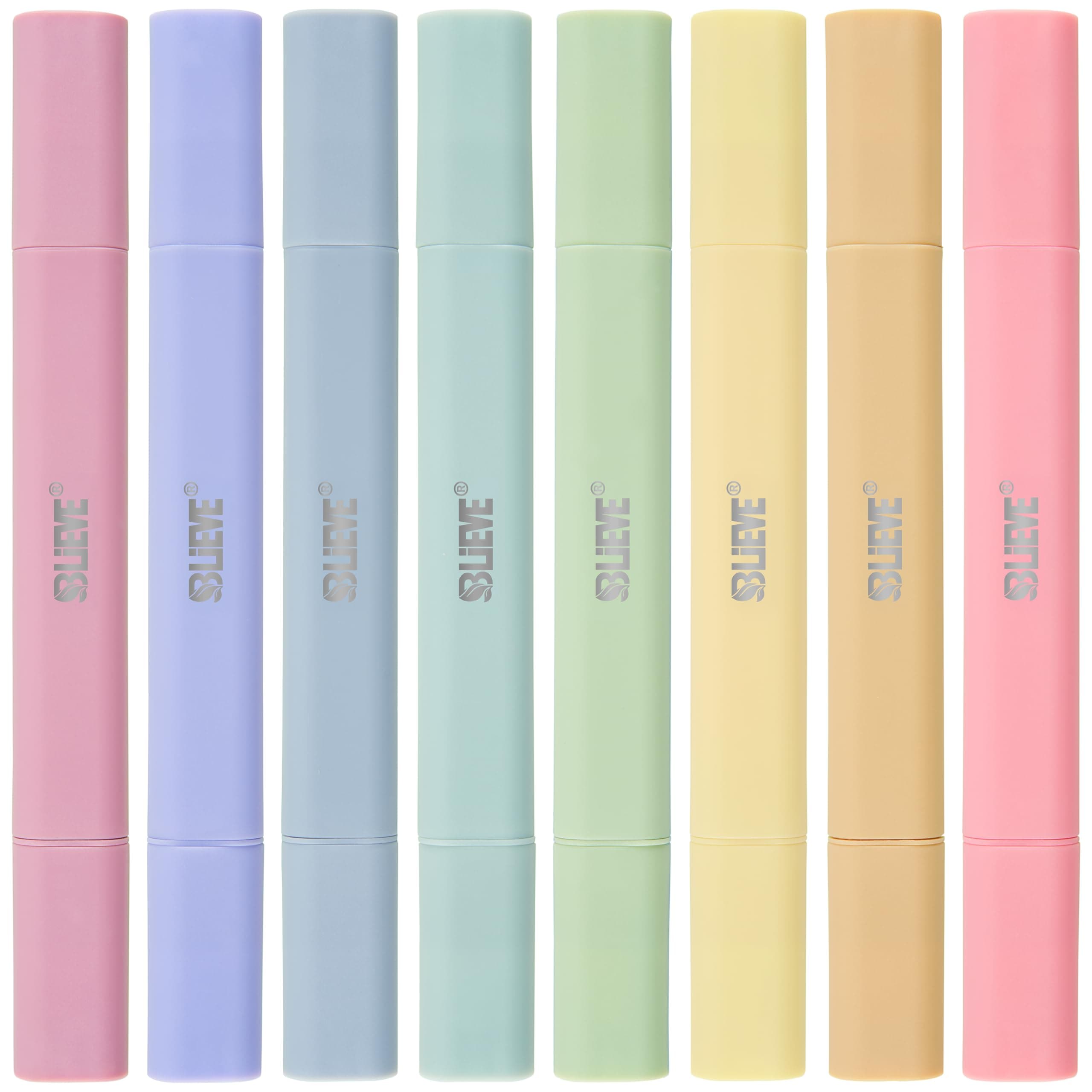 BLIEVE- Aesthetic Bible Highlighters No Bleed Through Assorted Colors, Cute Highlighter Dual Tip For Journaling Supplies And School Accessories, Bible Highlighters And Pens No Bleed (CANDY)
