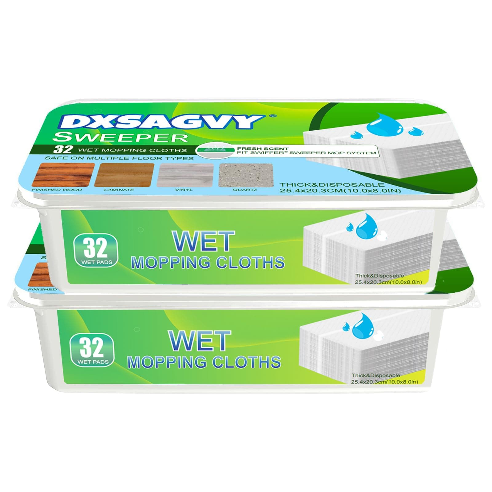 Upgraded Wet Mop Pads for Swiffer Sweeper Wet Mopping Cloths Refills,64 Count