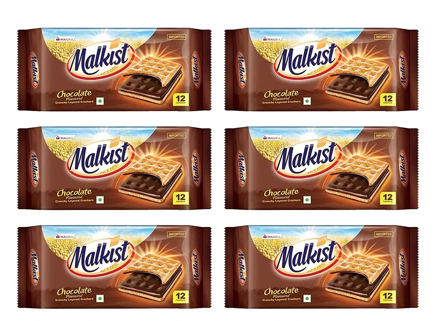 Gratitude Malkist Chocolate Flavoured Crunchy Layered Crackers Pack Of 6, 138 Gram