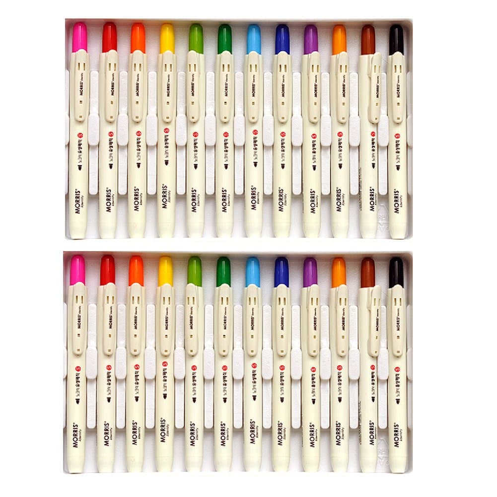 Retractable Permanent Marker-S Color Pen Highlighters, 12 Colors Set, 24 Pieces