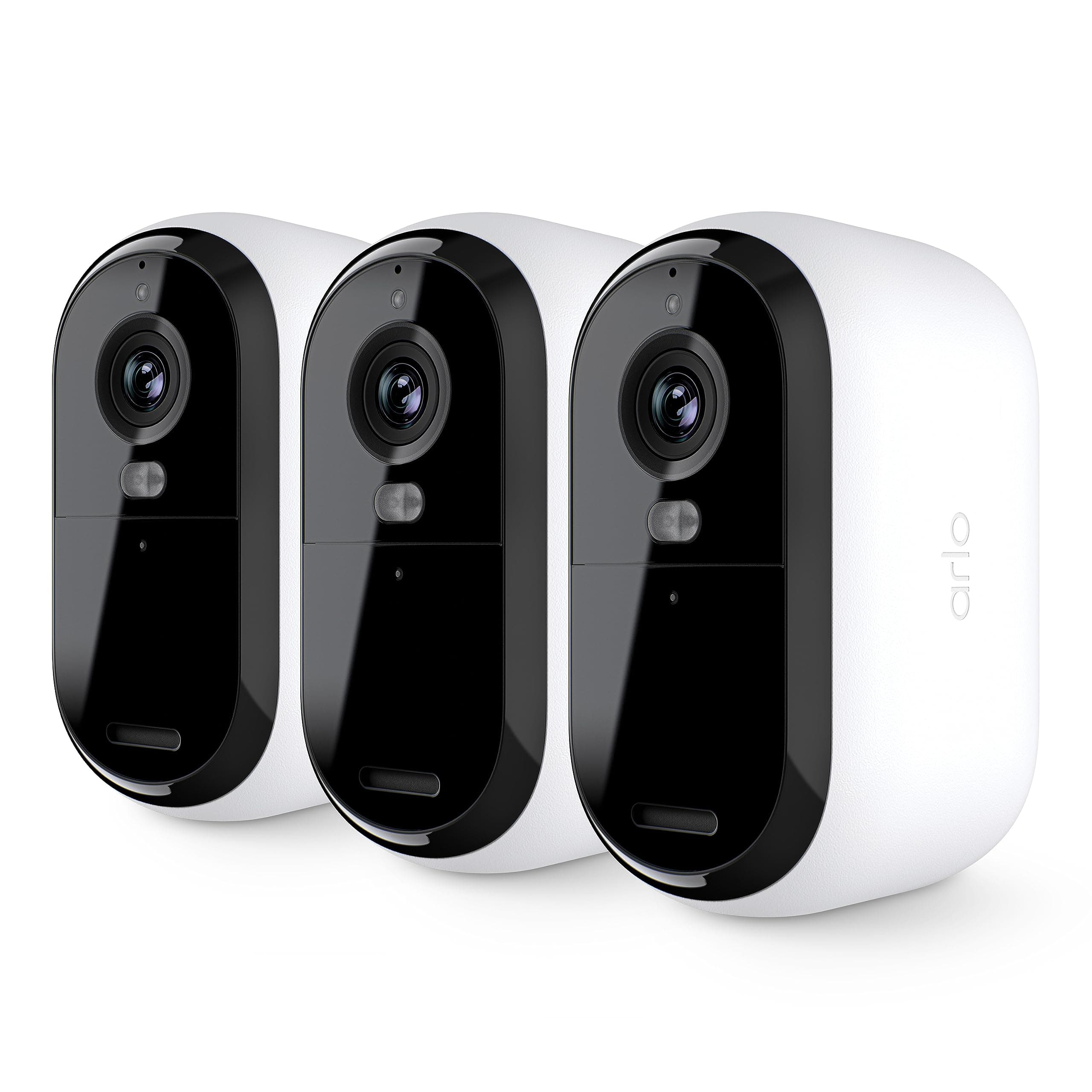 Arlo Essential Security Camera 2K | Outdoor - Indoor | 2nd Gen | Wireless with Spotlight, 2-Way Audio, Color Night Vision, Live Stream, Motion Activation, Real Time Notifications - White, 3 Cameras