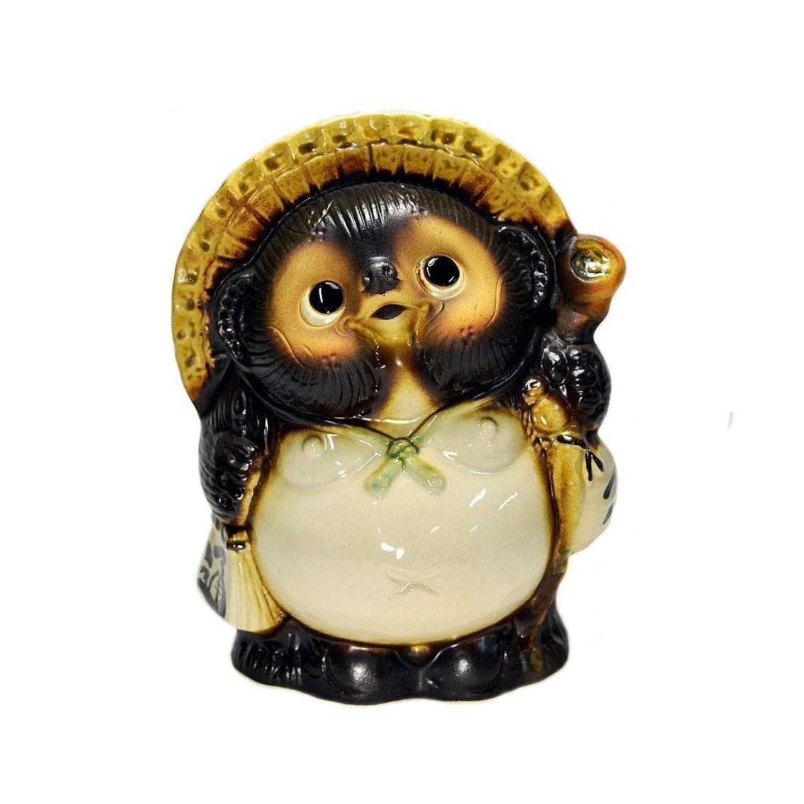 Marui Pottery MR-A099-09 Shigaraki Pottery Figurine Lucky Raccoon Raccoon Pottery Large Size 7 Width 17 Height 22 cm Lucky Charm Gift Ceramic Figurine Made in Japan