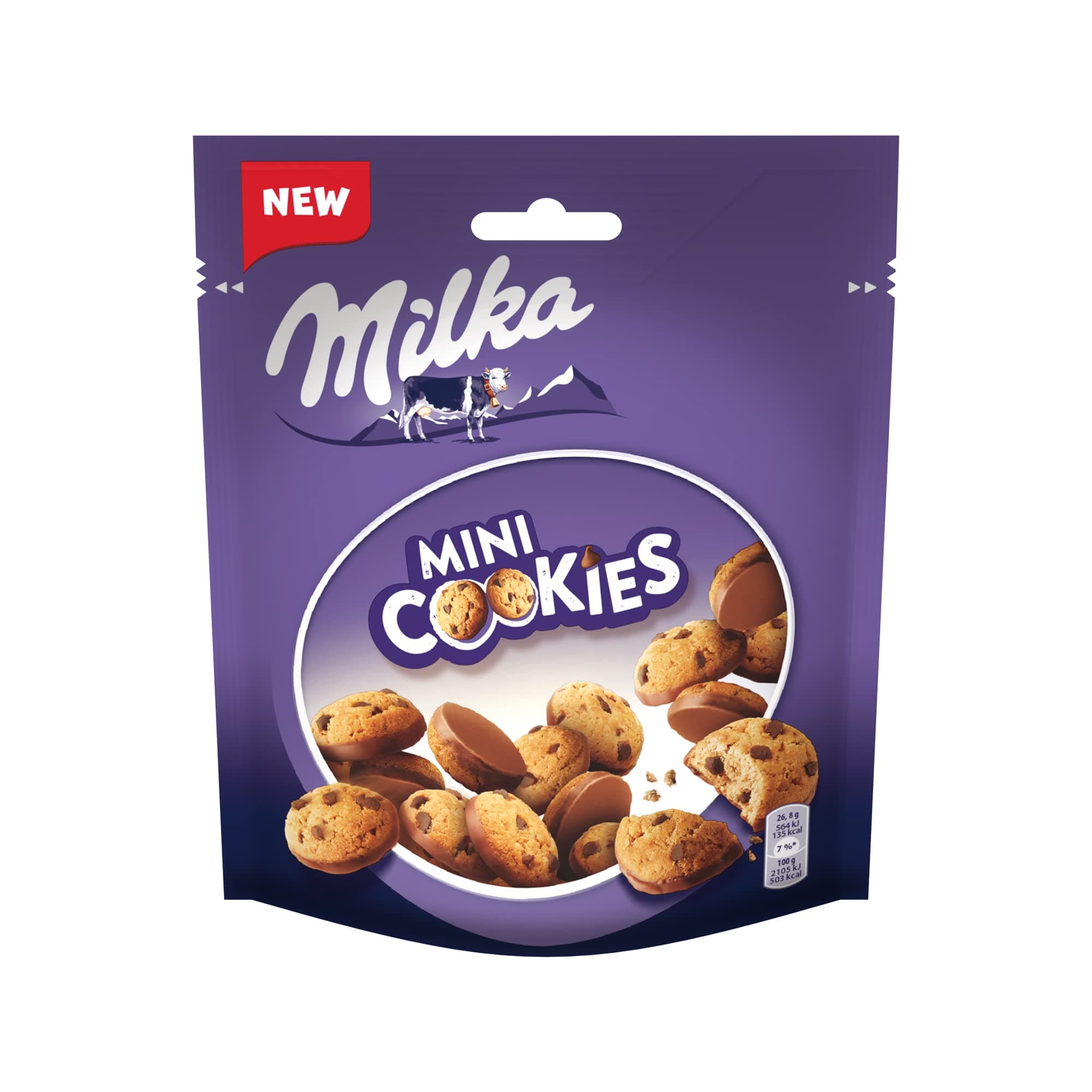Milka Mini Cookies Covered with Alpine Milk Chocolate Pieces (Imported), 110g
