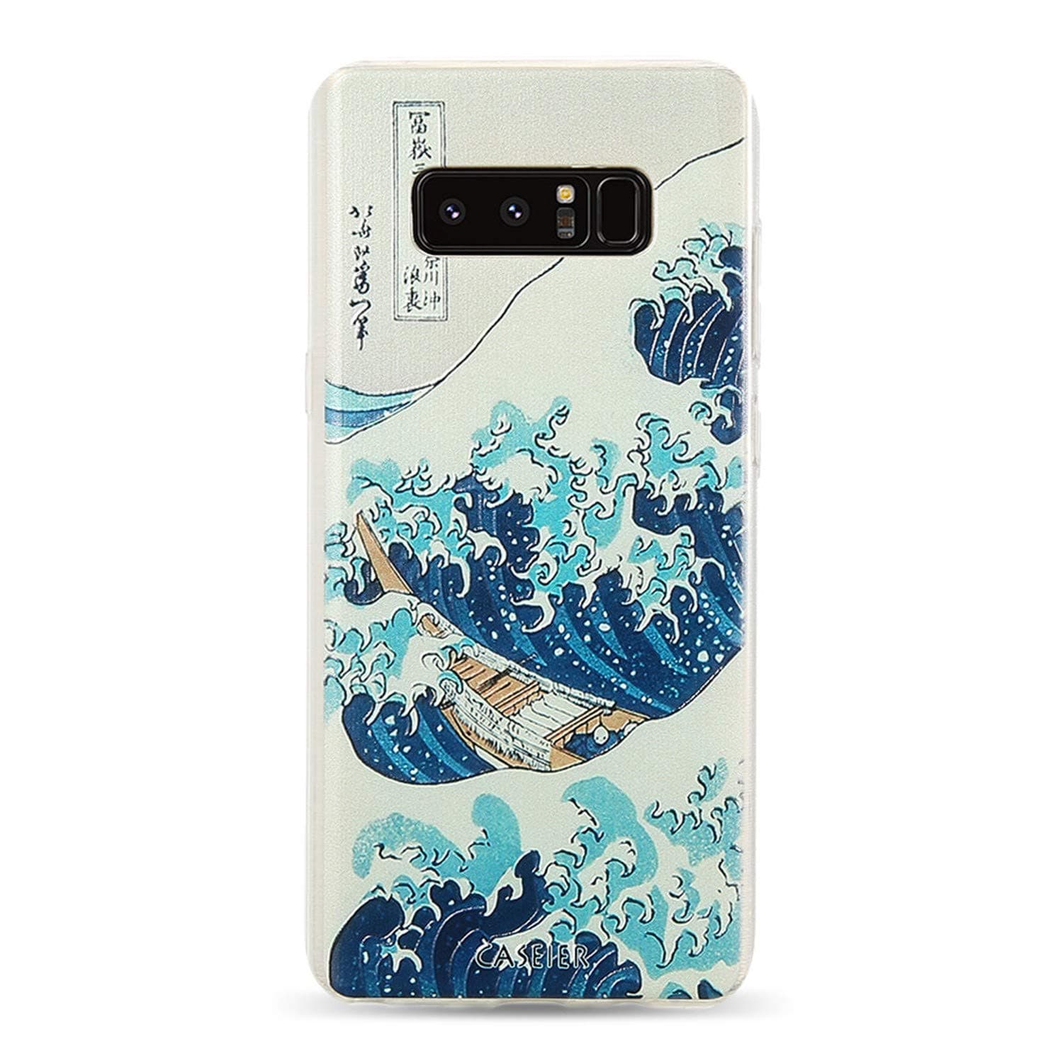 Phone Case for Samsung Galaxy S6 S7 Edge S8 S8 Plus Note 8 Cases Soft TPU Ultra-Thin Japanese Style Cover Vintage Shell (Boat in The Wave, for Samsung S8)