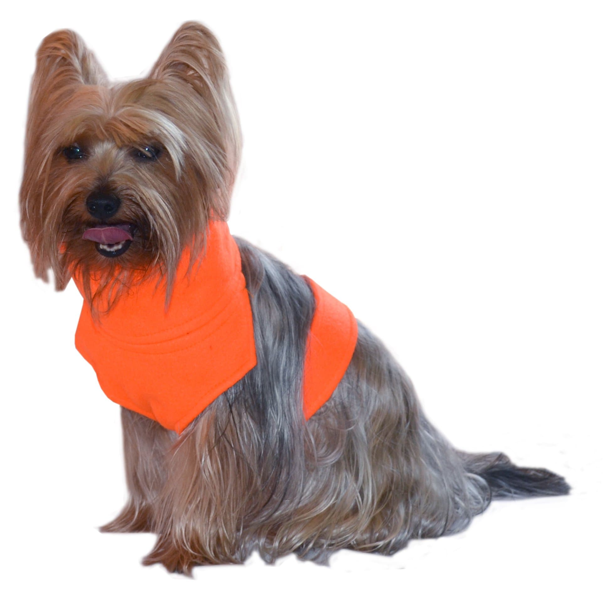 The Doggy Dickey Fleece Neck and Chest Warmer for Small Dogs, X-Small, Safety Orange