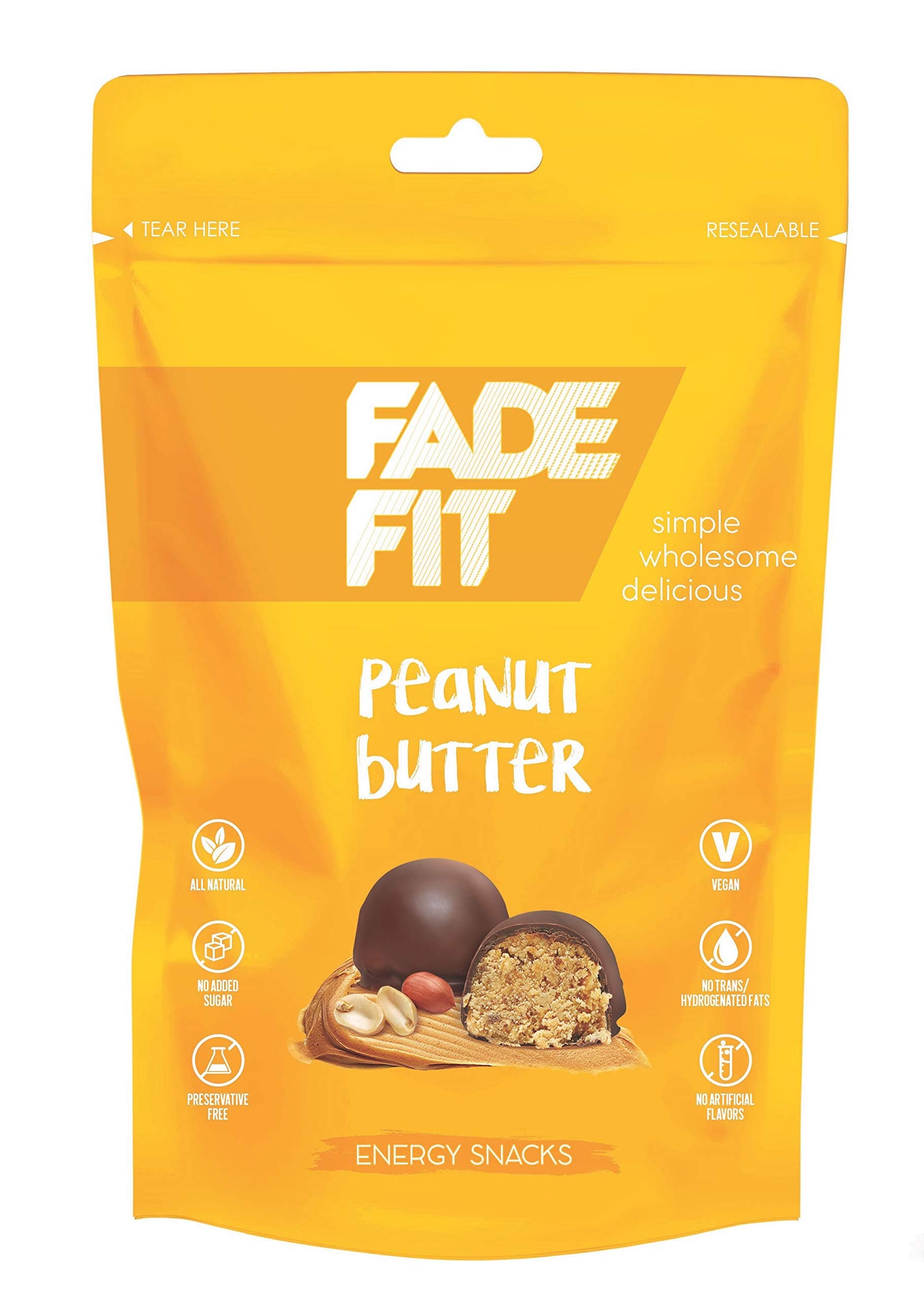 Fade Fit Energy Snack, Peanut Butter, 45 gm