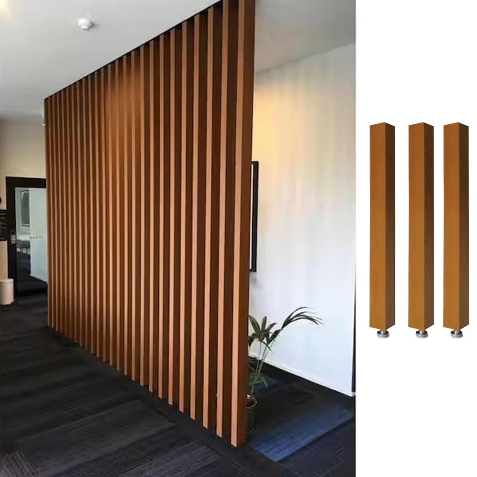 Room Divider Modern DIY Room Divider for Privacy Screen/Doorway/Studio Apartment, Square Wall Partition Floor to Ceiling Design, Easy to Install & Remove (Color : 3pcs Height, Size : 170cm/66.9in/