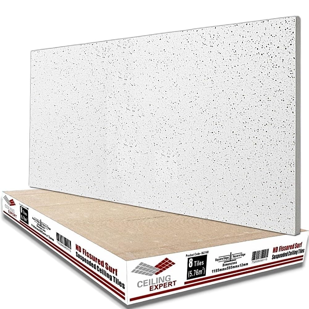 Suspended Ceiling FINE ND FISSURED Board Acoustic Panel Tiles 1195mm x 595mm Fit in 1200mm x 600mm
