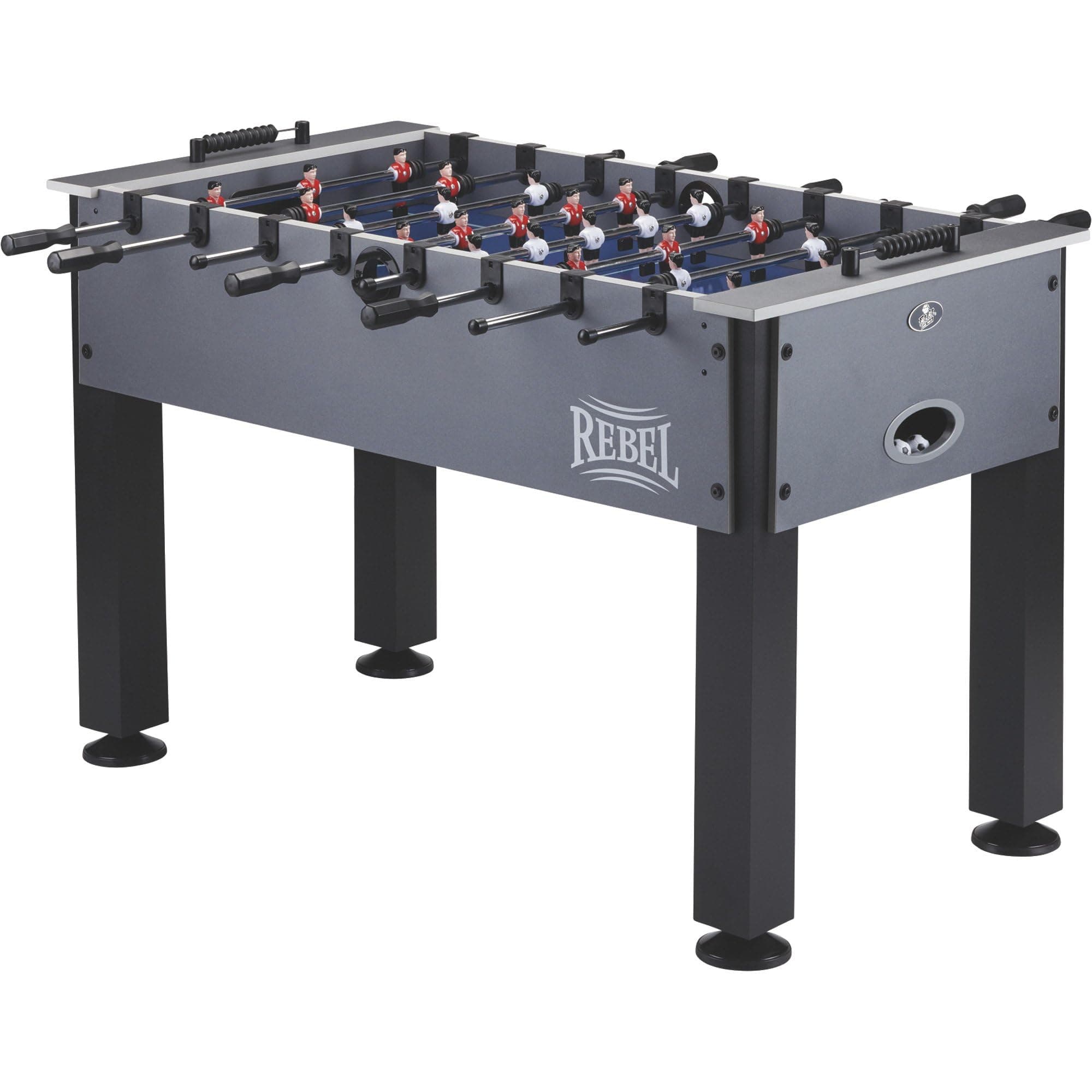 Fat Cat by GLD Products Rebel 4.5’ Foosball Table with Easy Snap Rods for Quick Assembly, and Sharp Blue Playing Field and Abacus Scoring, One Size