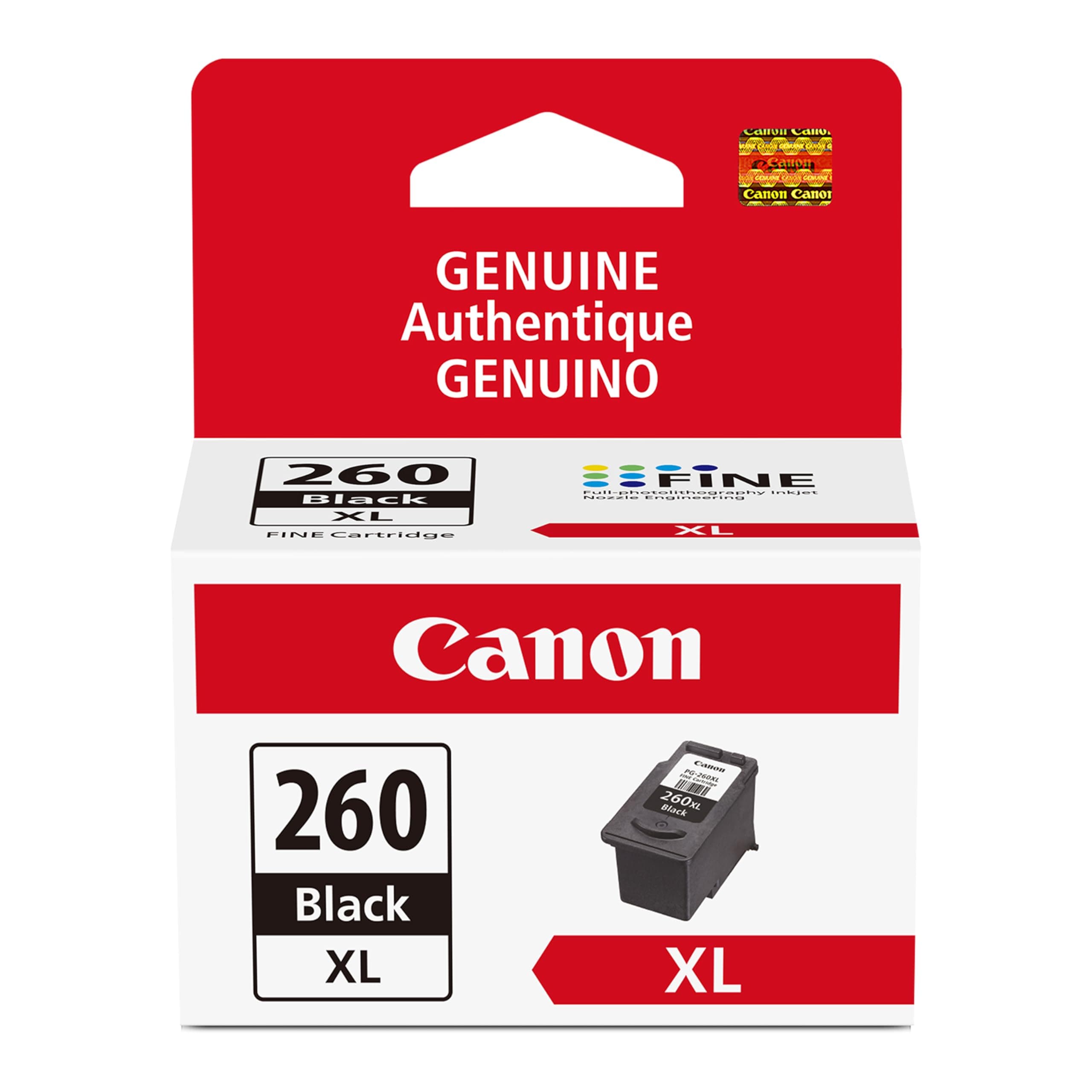 Canon PG-260 XL Genuine Black Ink Cartridge, Compatible with TS5320/6420/6420a,TR7020/7020a