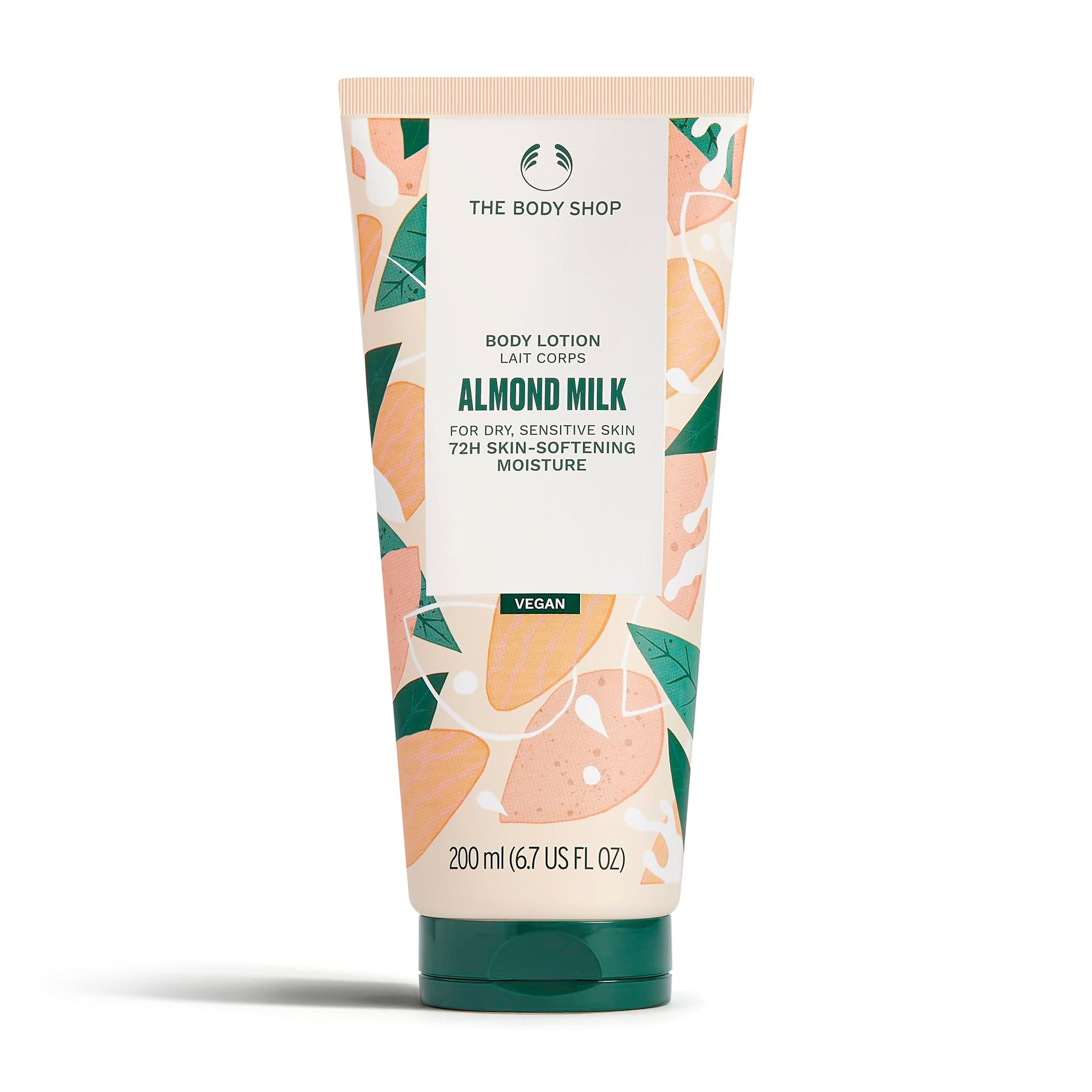 Almond Milk (1x 200ml), Body Moisturiser with Shea Butter, Body Cream for Dry Sensitive Skin, 72H Nourishing Moisture, Body Care, Non-Greasy Vegan Formula, Dermatologically Tested
