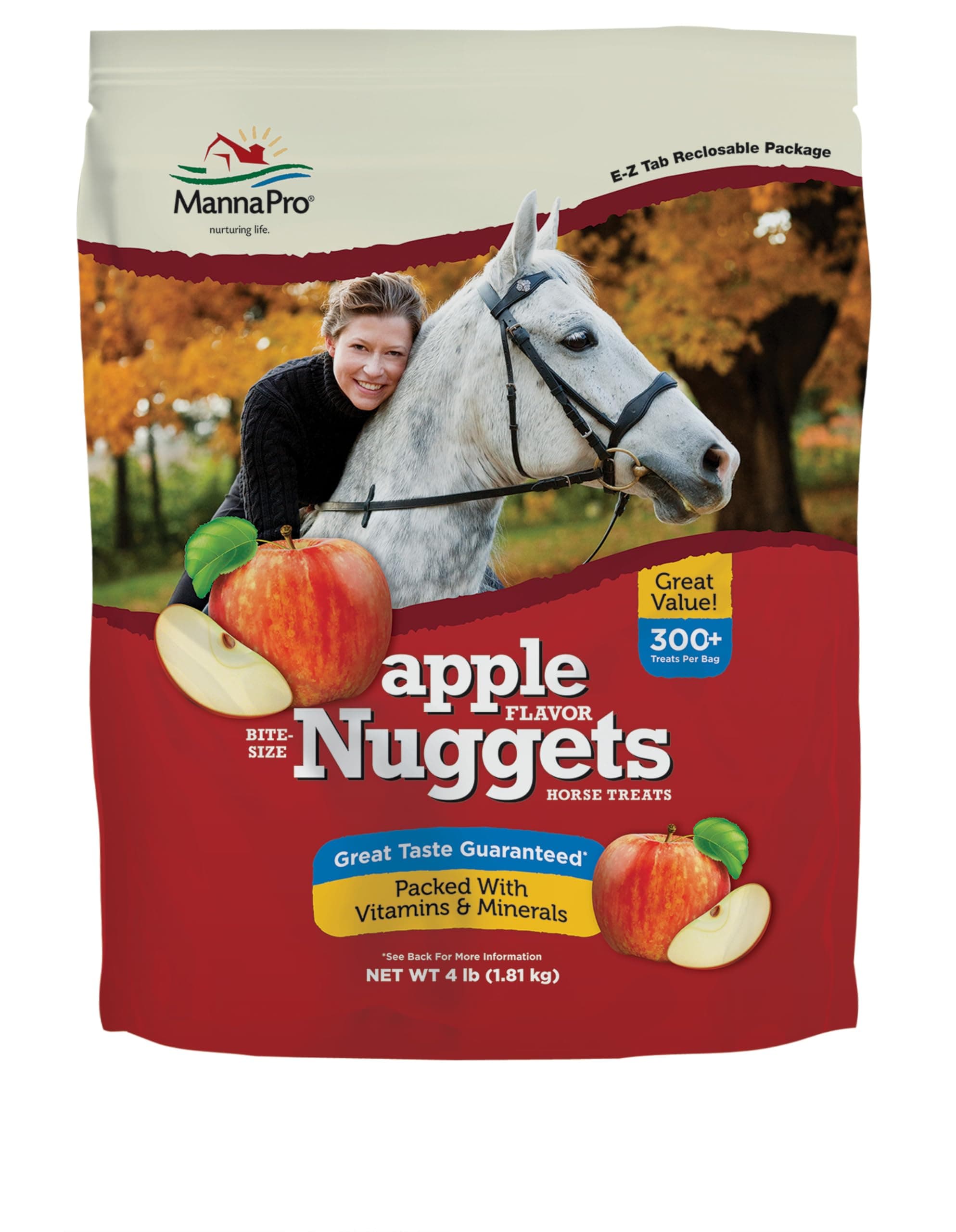 (1.8kg.) - Manna Pro Apple Flavoured Bite-Sized Nuggets Horse Treats 1.8kg