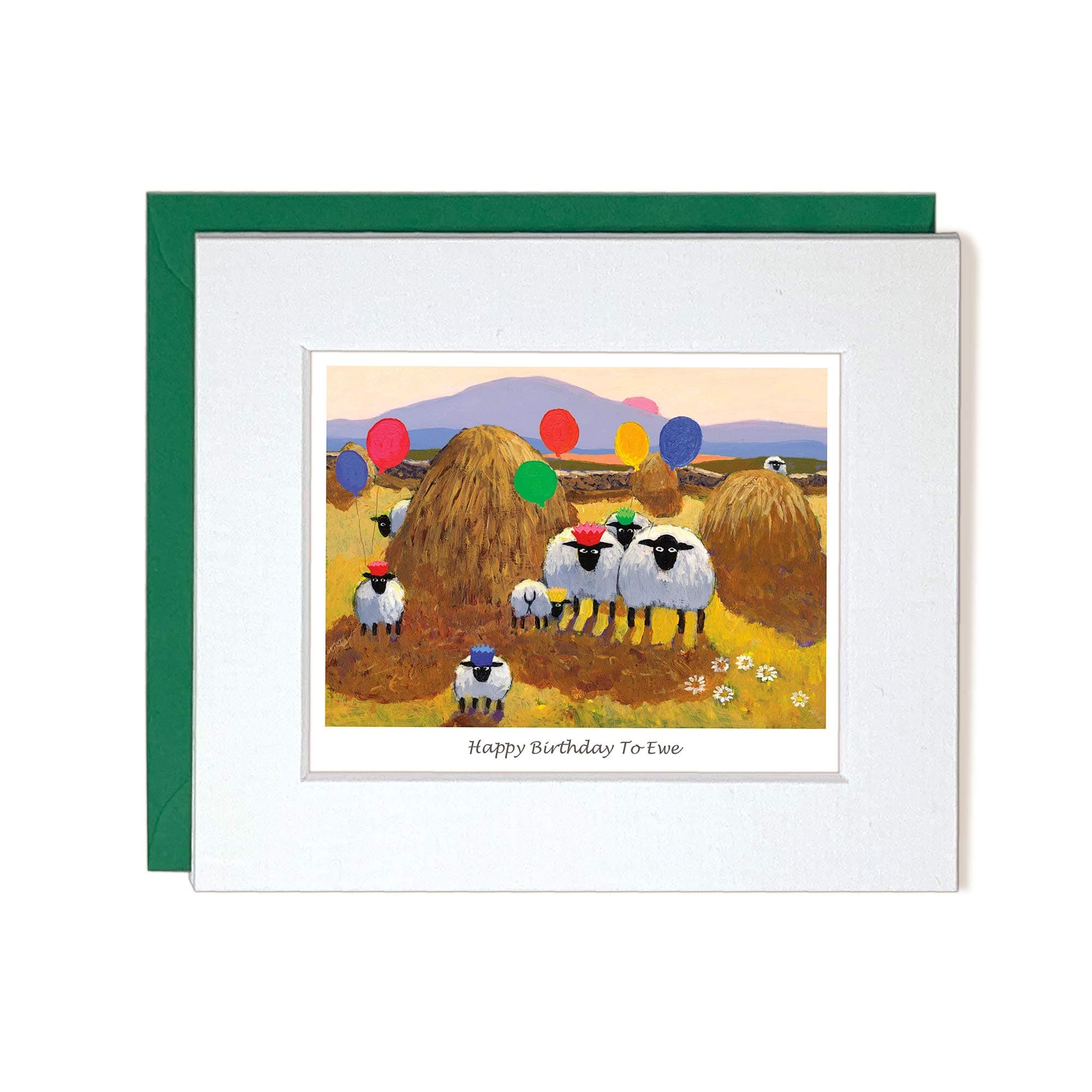 "Happy Birthday to Ewe" Mounted Greeting Card by Thomas Joseph - Sheep Birthday Card