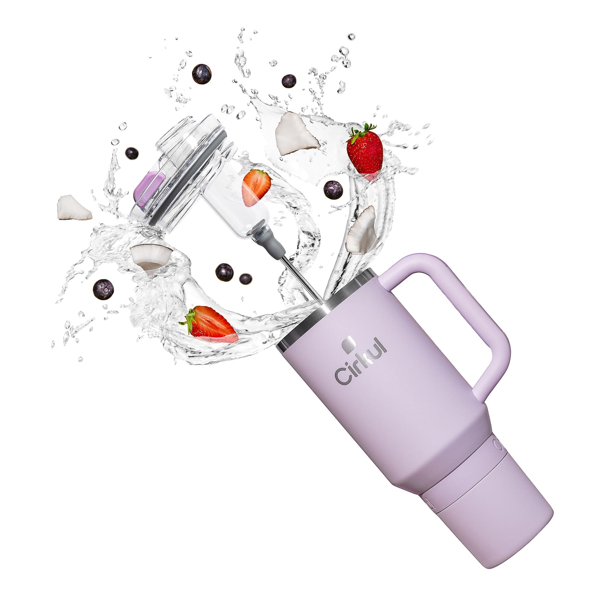 Cirkul 40oz. Lilac Stainless Steel Tumbler with Handle, All-Day StrawSip™, Double-Wall Insulated