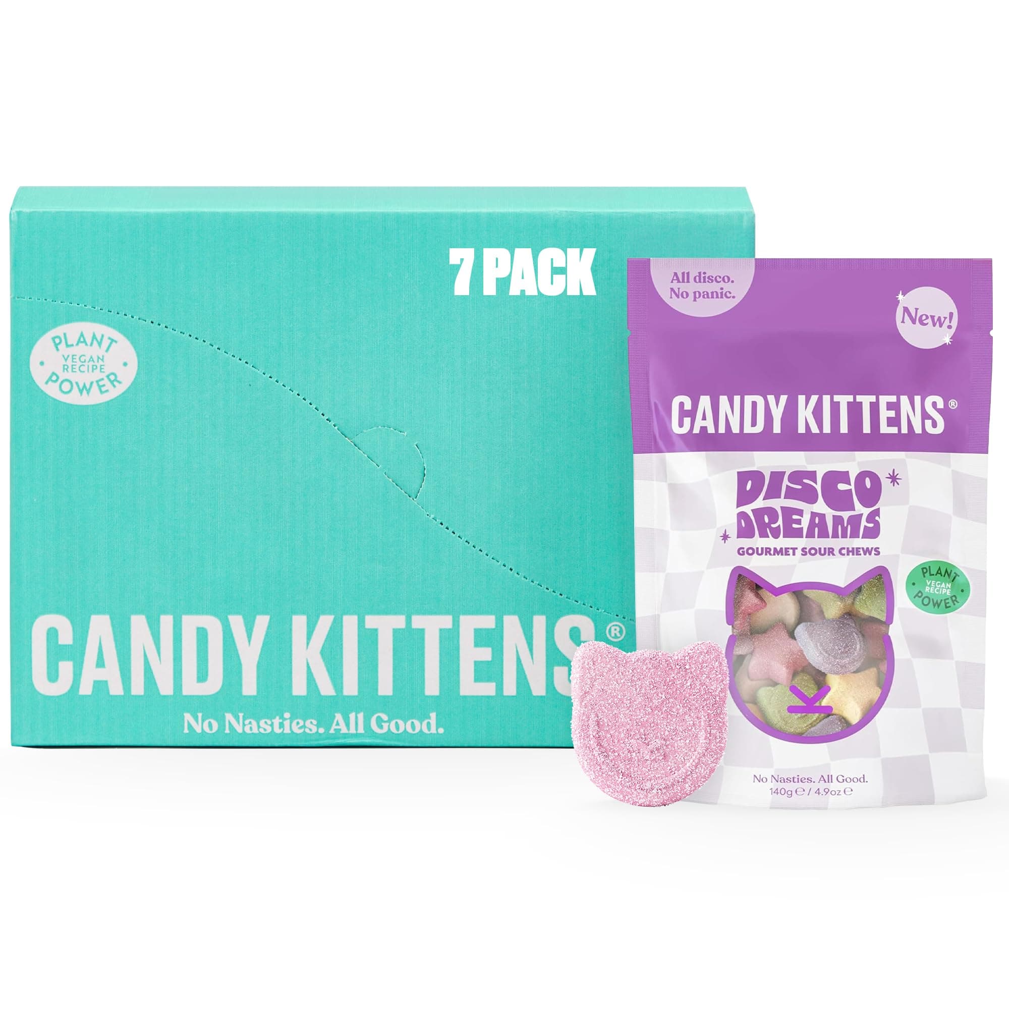 Vegan Sweets – Disco Dreams (140g, Pack of 7) – Christmas Candy Gift Set with No Nasties, Pick and Mix Treats Made with Real Fruit Juice, Plant-Based Sweets Gift Box Idea