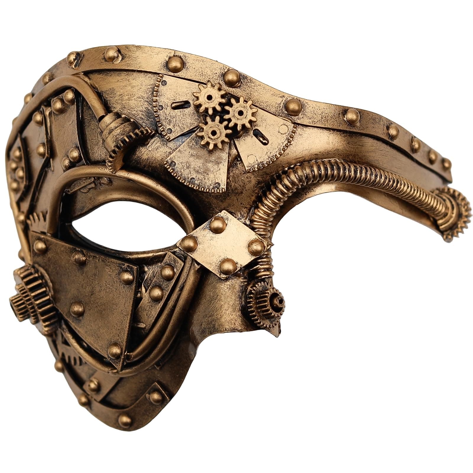 Ubauta Steampunk Metal Cyborg Venetian Mask, Masquerade Mask For Halloween Costume Party/Phantom Of The Opera/Mardi Gras Ball