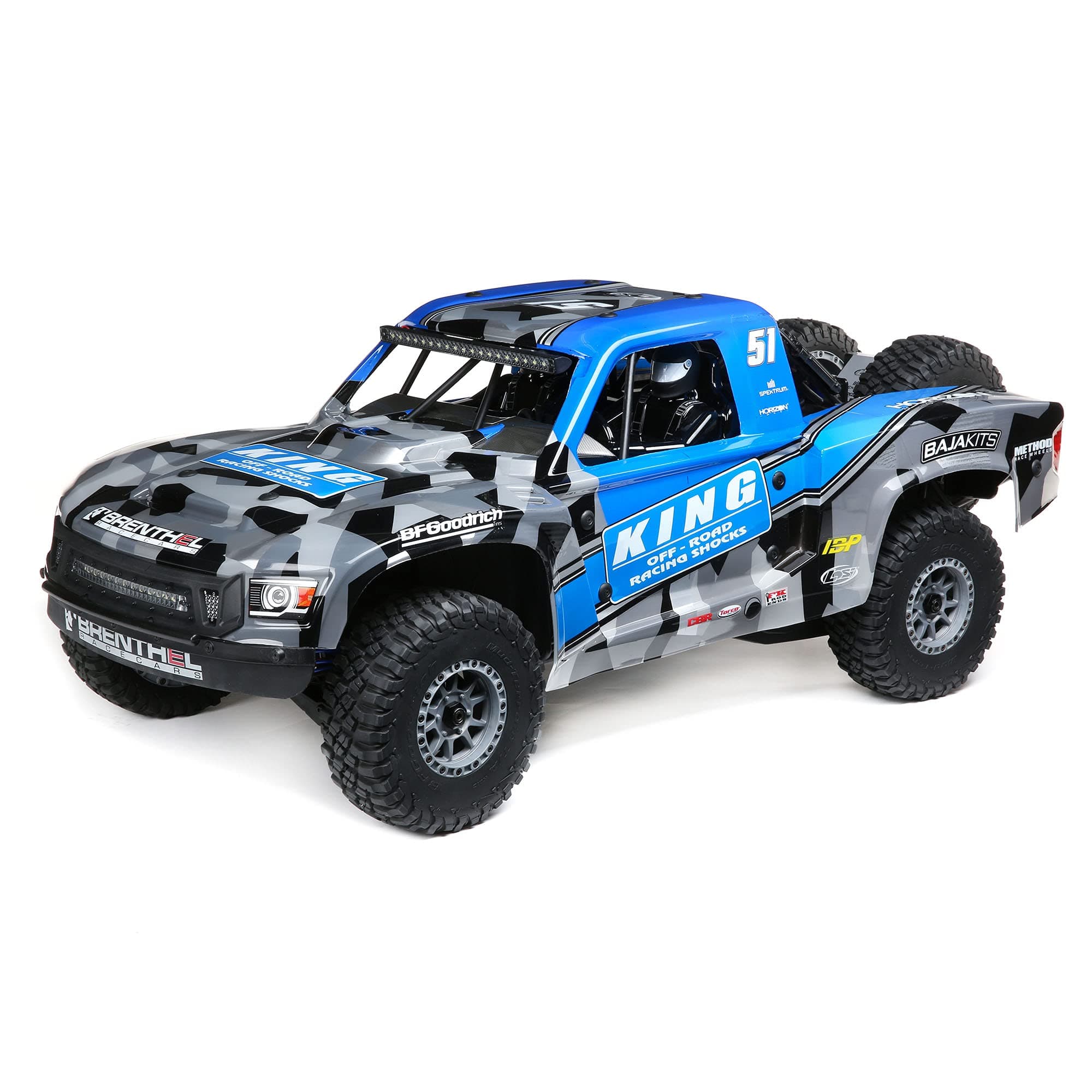 Losi RC Truck 1/6 Super Baja Rey 2.0 4WD Brushless Desert Truck RTR (Battery and Charger Not Included), King Shocks, LOS05021T2, Blue