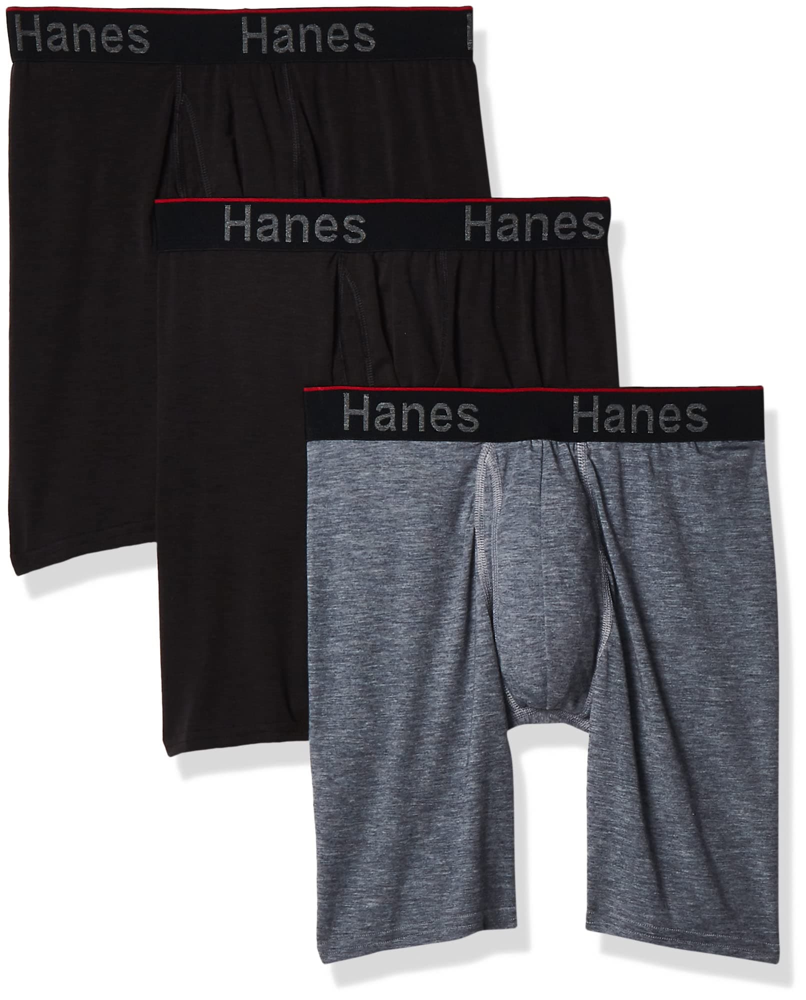 Hanes Hanes Total Support Pouch Men's Boxer Brief Underwear, Anti-Chafing, Moisture-Wicking Odor Control, 3-Pack Men's Fitted Boxers (Pack of 3)