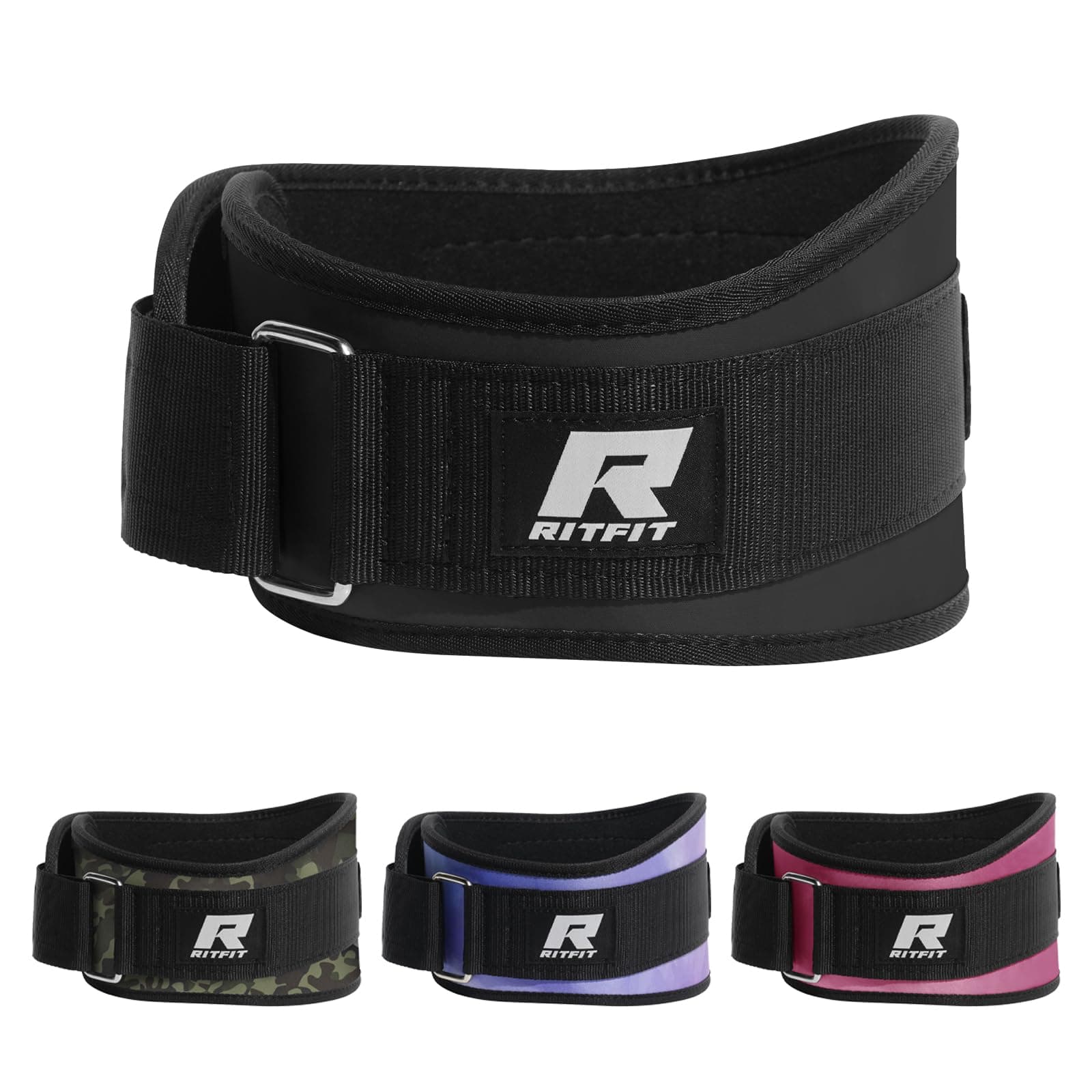 RitFit 6 Inches Pink Weightlifting Belt - Gym, Fitness, Crossfit, Bodybuilding - Great for Squats, Lunges, Deadlift, Thrusters