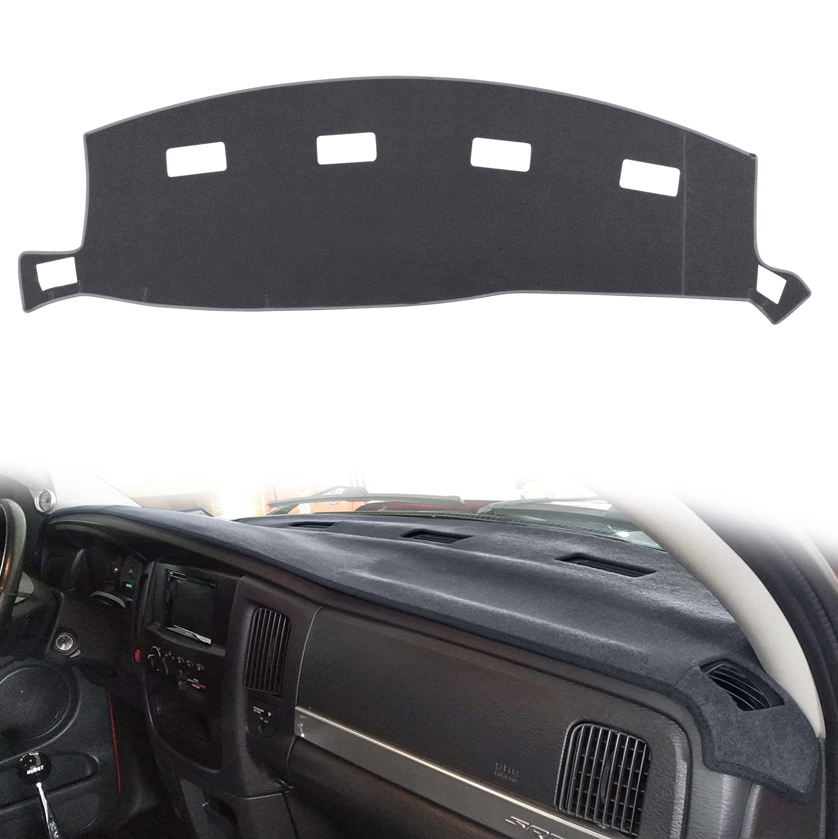 Dashboard Cover Dash Cover Mat Compatible with Dodge Ram 1500 2002-2005,2500/3500 2003-2005(Gray)