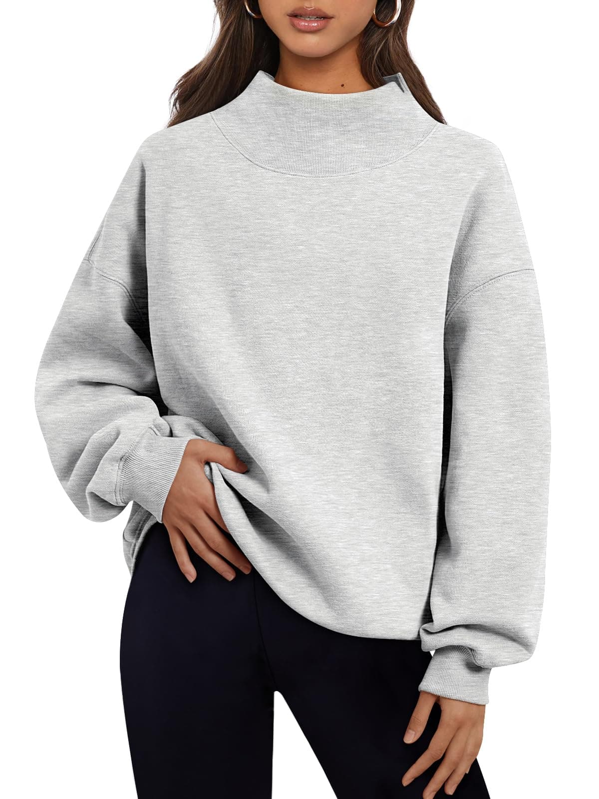 Trendy Queen Womens Oversized Sweatshirts Turtleneck Pullover Long Sleeve Hoodies Tops Fall Fashion Outfits 2026 Clothes