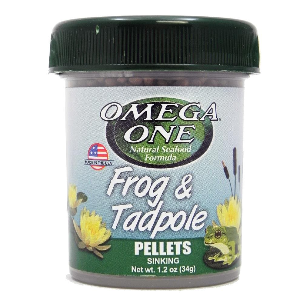 OMEGA 63131 1 One Frog & Tadpole Pellet 1.2oz, Yellow
