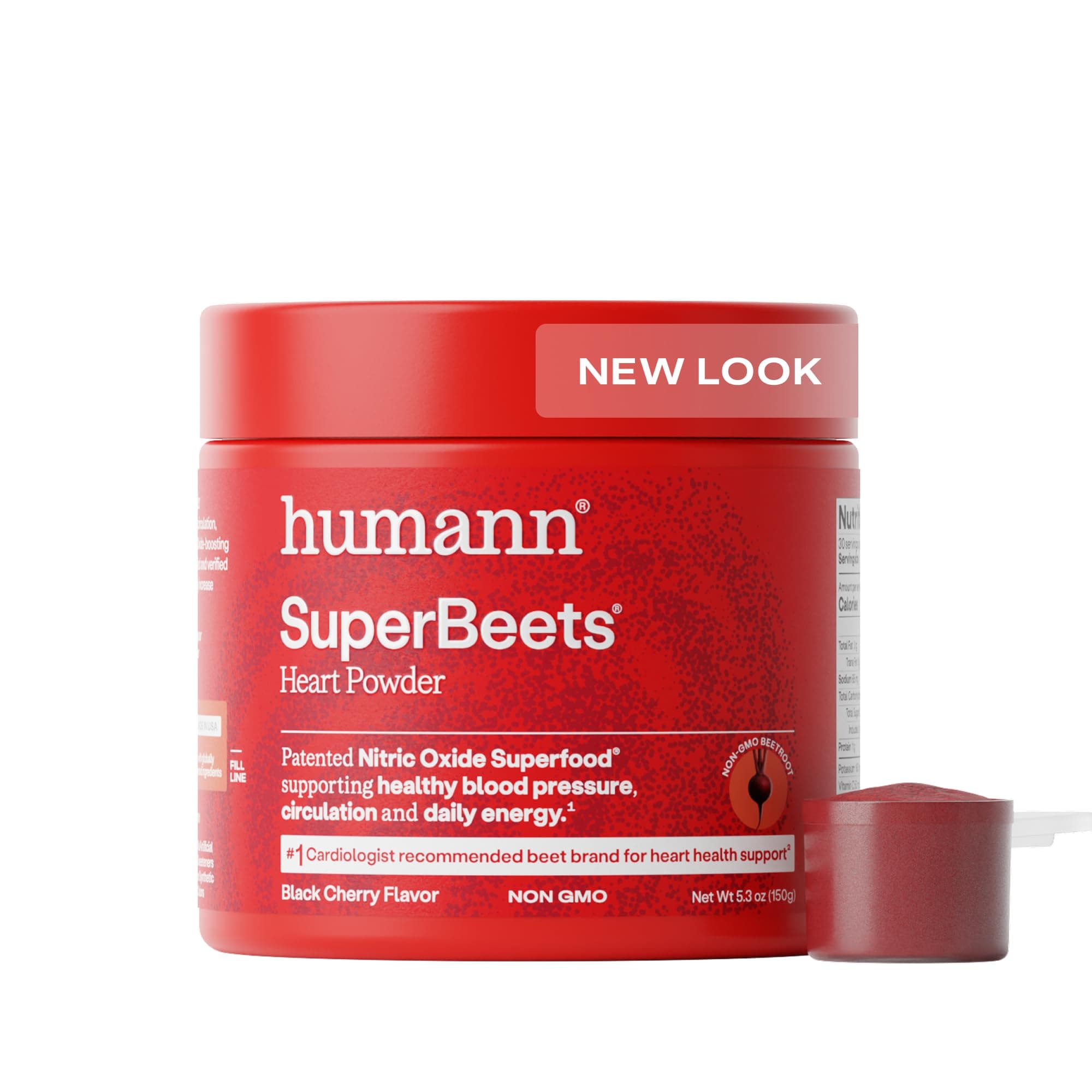 Humann SuperBeets Beet Root Powder - Non-GMO Beetroot Superfood - Nitric Oxide Supplement for Heart Health, Circulation & Blood Pressure Support - Black Cherry, 30 Servings
