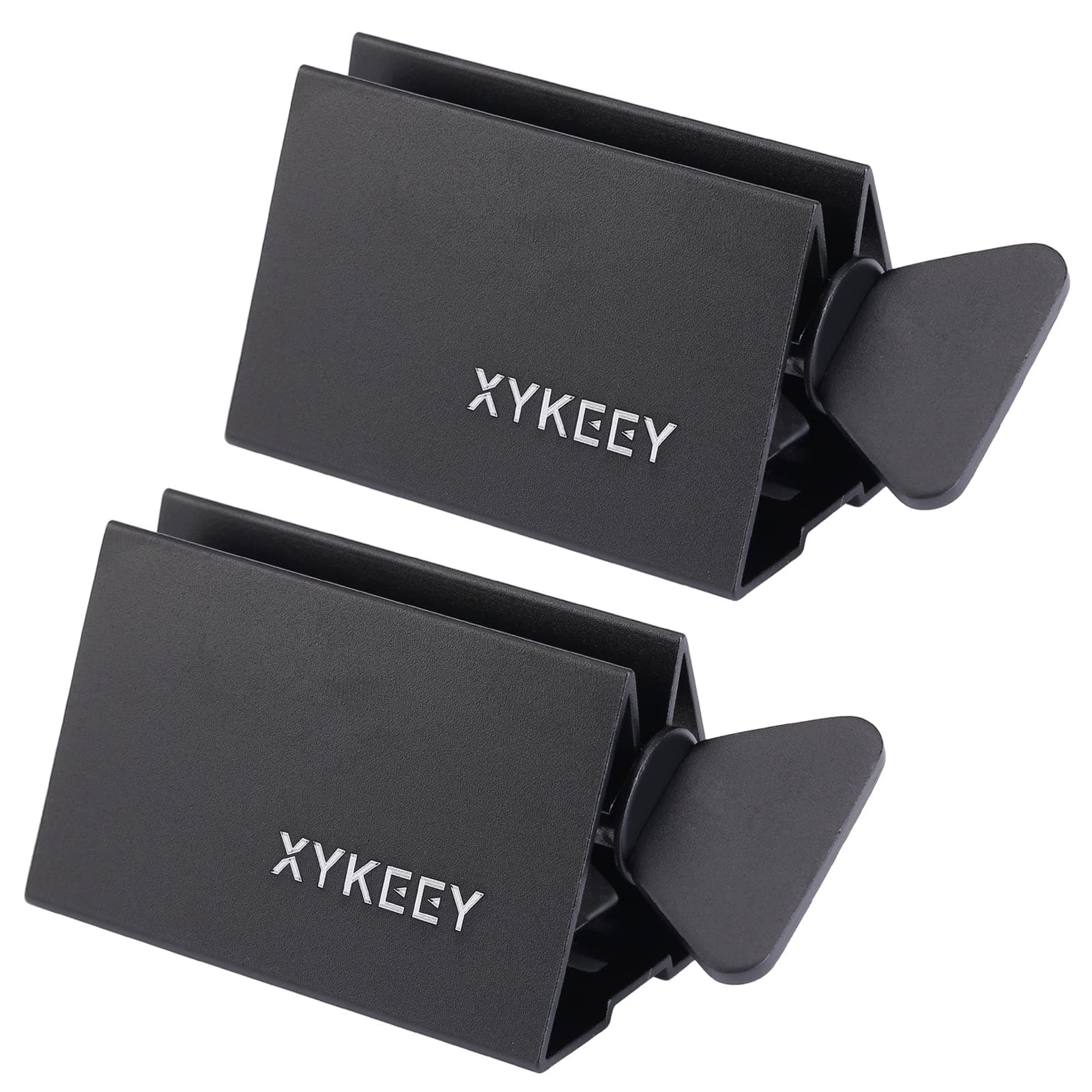 XYKEEY Toothpaste Tube Squeezer - Set of 2 Toothpaste Squeezer Rollers, Metal Toothpaste Tube Wringer Seat Holder Stand (Triangle Black)
