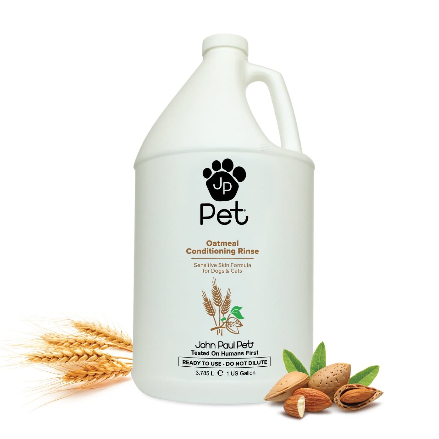 John Paul Pet Oatmeal Conditioning Rinse, Sensitive Skin Formula for Dogs and Cats, Gallon