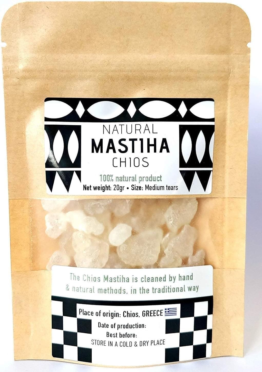 Chios Mastiha Tears Gum Greek 100% Natural Mastic Packs From Mastic Growers (20gr Medium Tears)