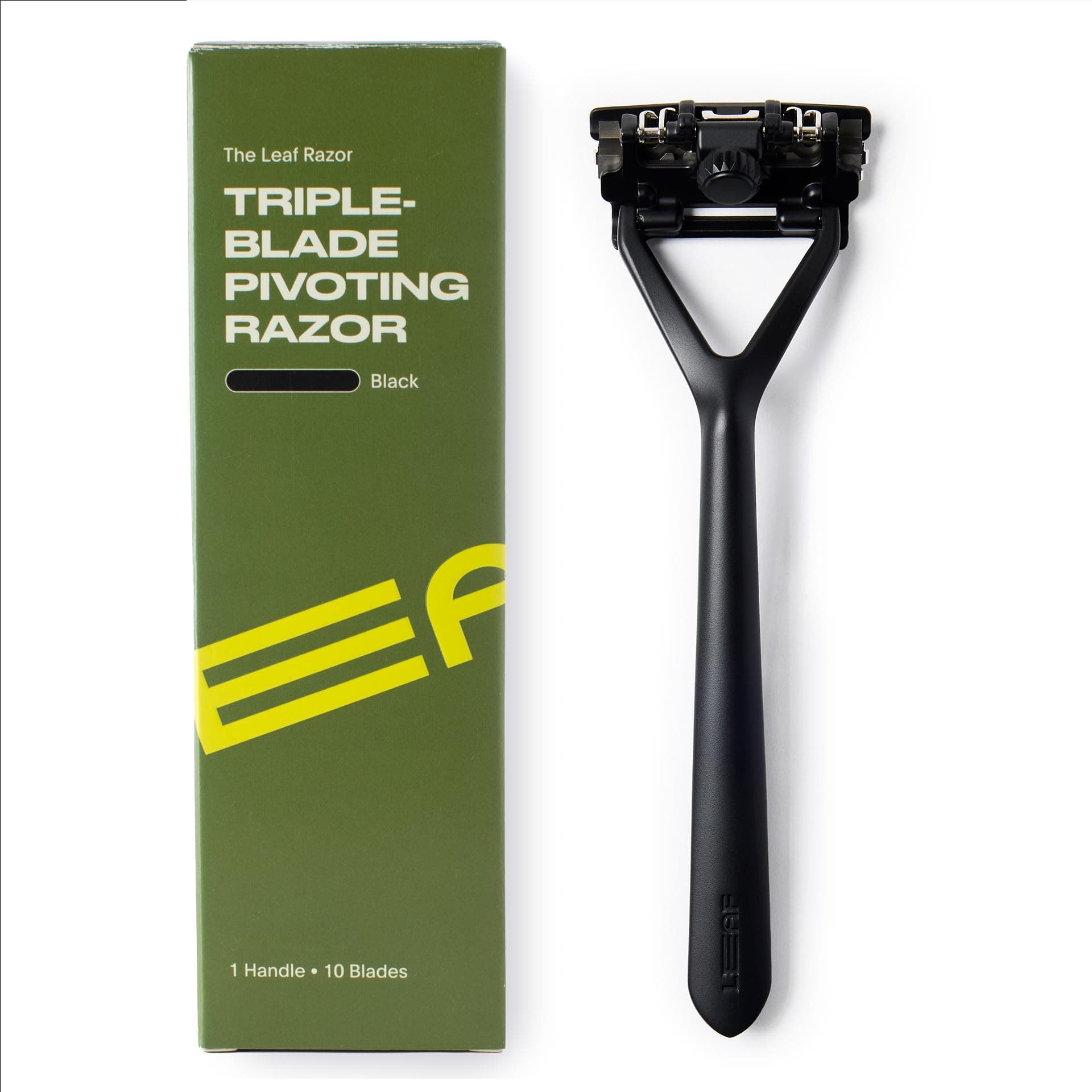 The Leaf Razor (Black) | Triple-blade - Pivoting Head Body and Head Shaver | All metal - Plastic Free - Ecofriendly