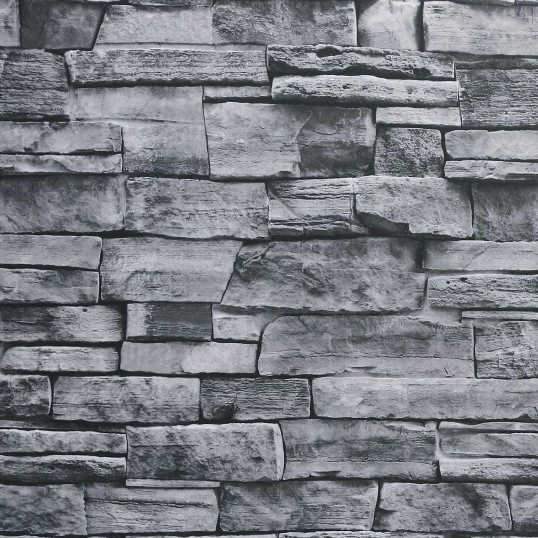 lanliebao Decorative Self-Adhesive Wallpaper Grey Brick Stick and Peel Wood Printed Stick Paper Easy to Apply Peel Stick Wallpaper (17.7x236 inch)