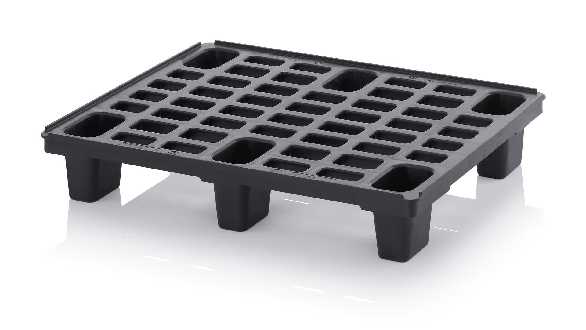 Leichtpalette 80x60 Kunststoffpalette im 1/2-Europaletten Maß inkl. gratis Zollstock * Halbe Palette