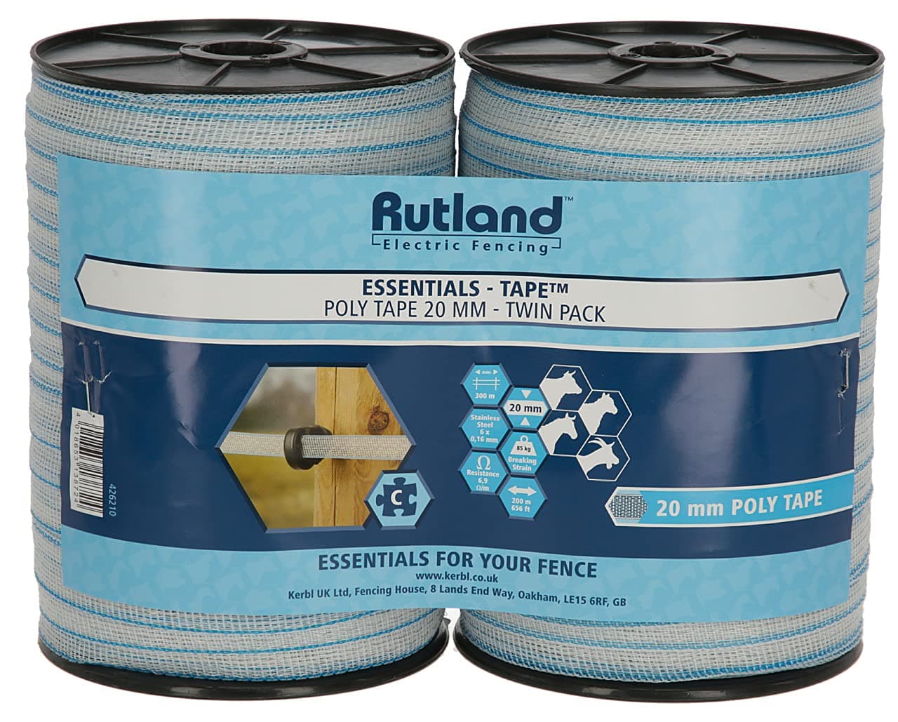 Rutland Essentials Poly Tape 20mm (200m) Twin Pack