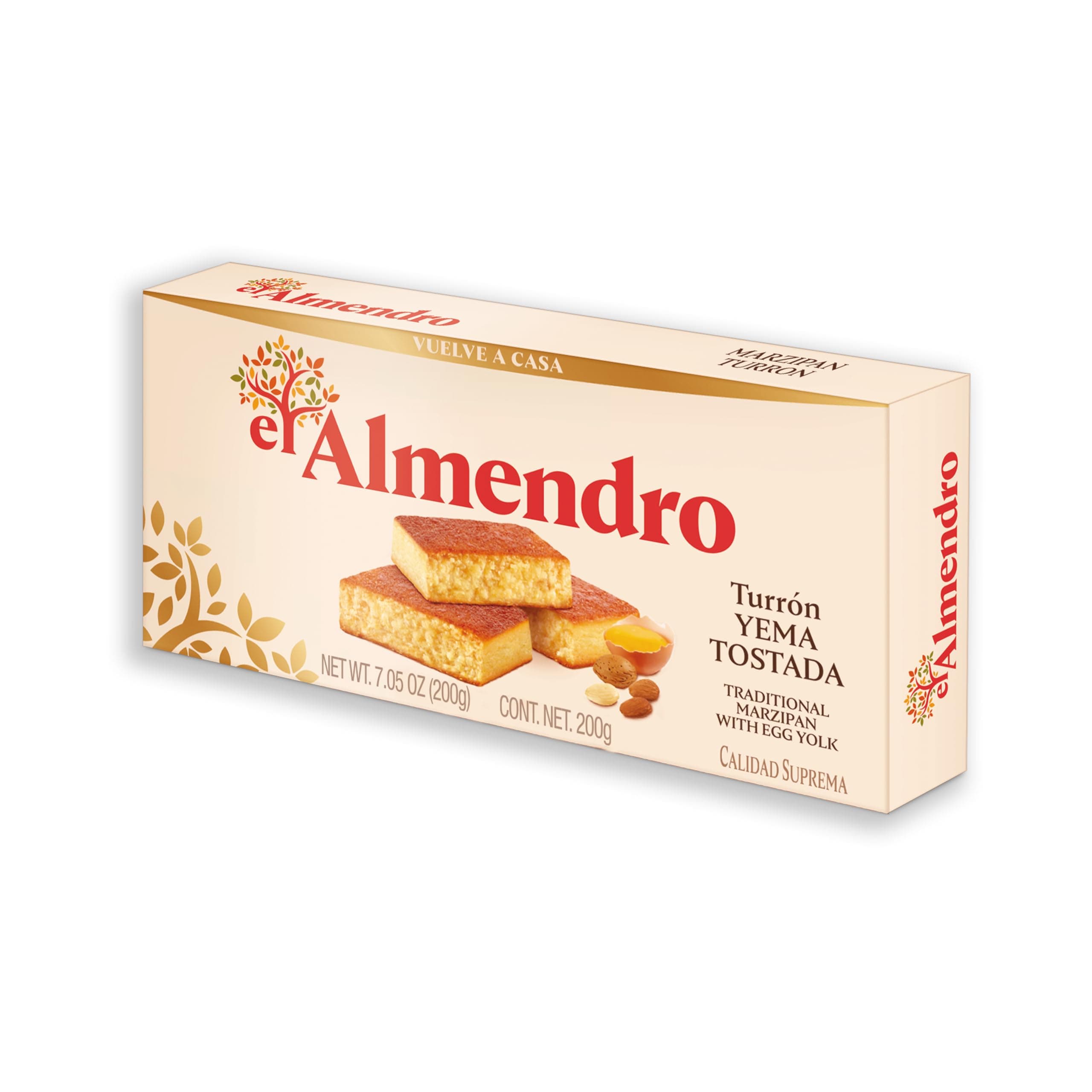 El Almendro Sweet Toasted Egg Yolk Custard Nougat - Turron de Yema Tostada