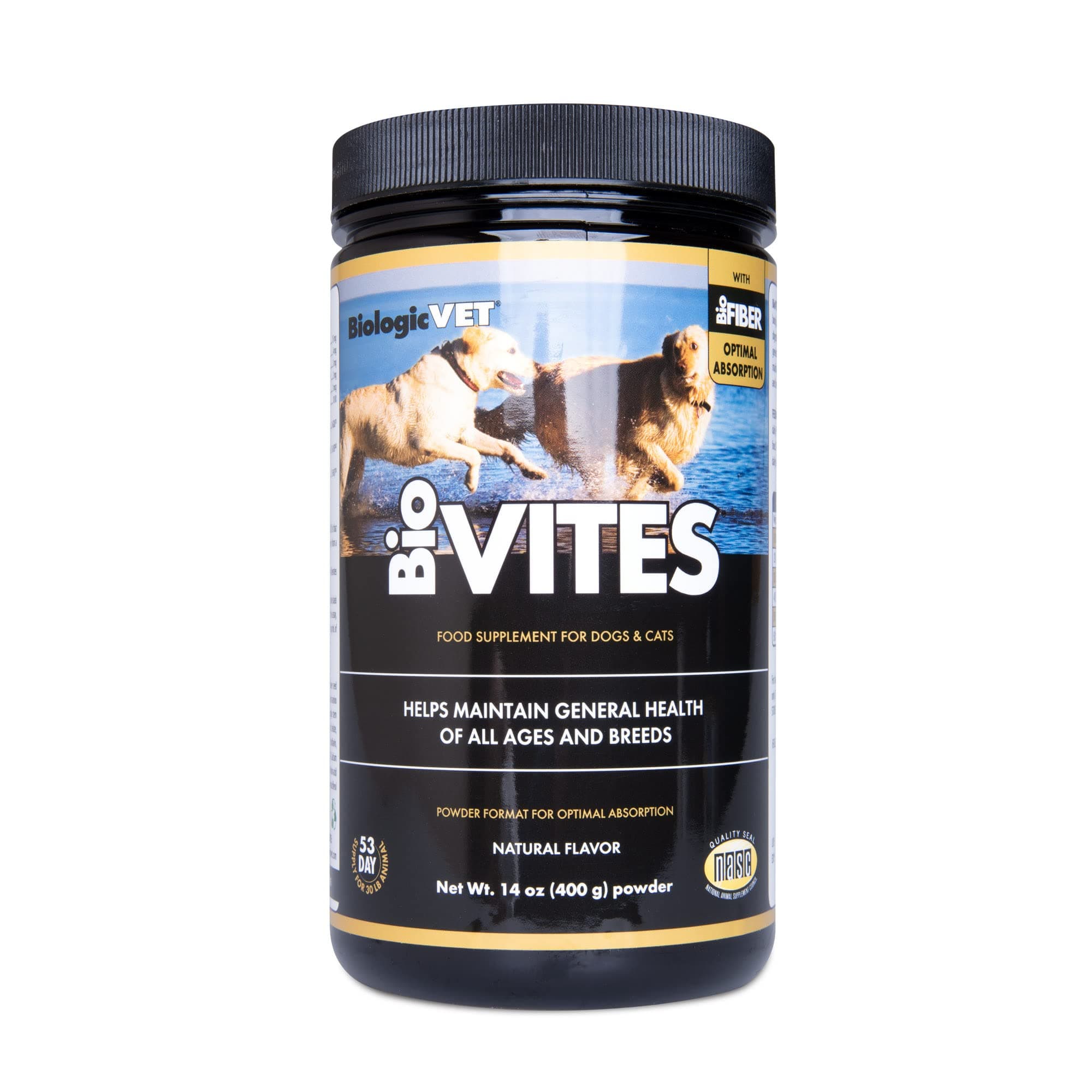 BioVITES Multivitamin Powder for Cats & Dogs, Essential Vitamins, Minerals & Enzymes, Supports Your Pets Digestion and Immune System, 53-Day Supply for 30-lb. Animal, 14-oz. Powder